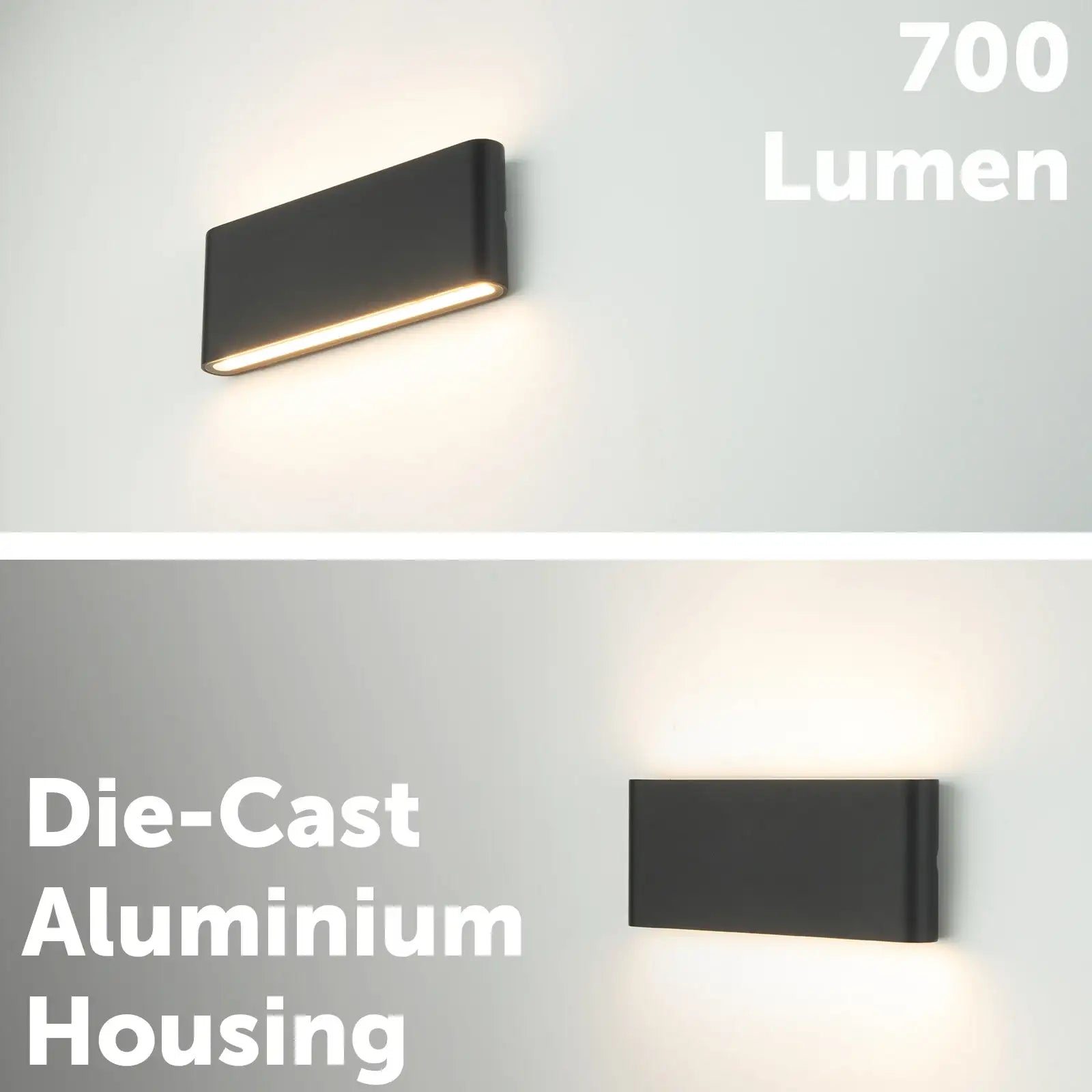 Arlec Large Doppia LED CCT Slim Line Wall Light - exterior wall light, energy efficient LED, CCT selectable light