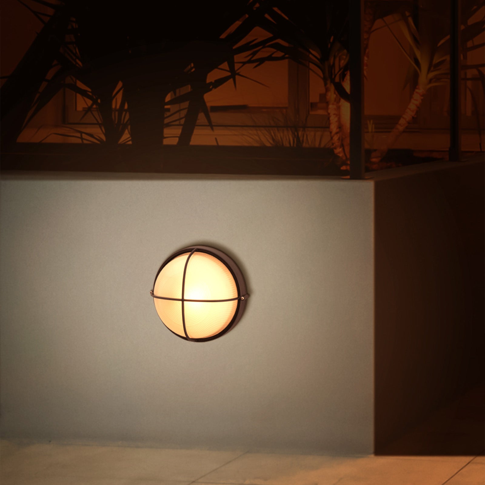 Arlec Large Kent Aluminium Bunker Light - bunker wall light