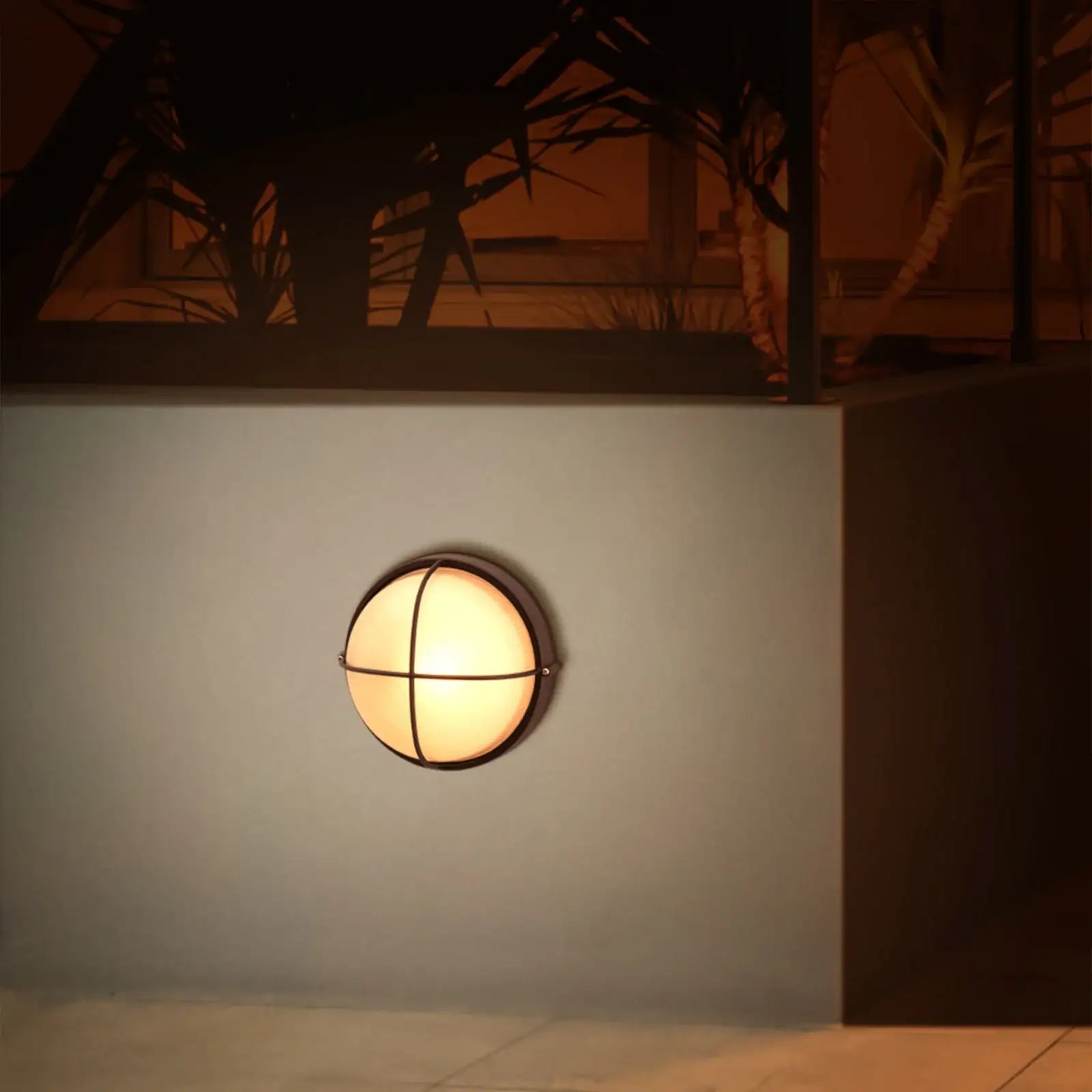 Arlec Large Kent Aluminium Bunker Light - bunker wall light