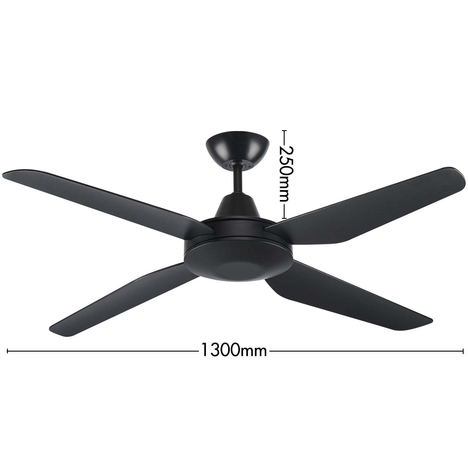 Arlec 130cm black smart ceiling fan with LED light and 6-speed remote
