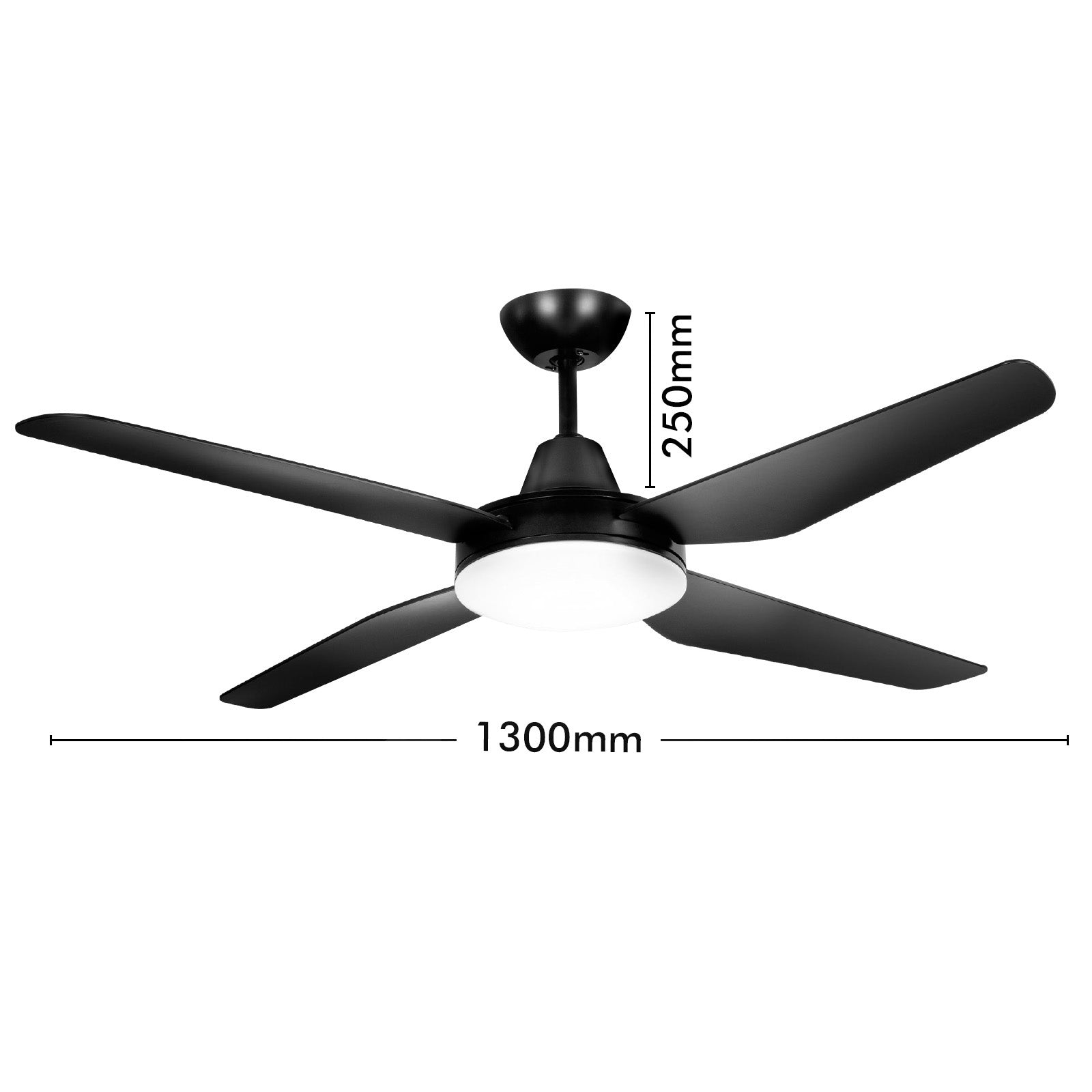 Arlec 130cm smart black ceiling fan with LED light and app control