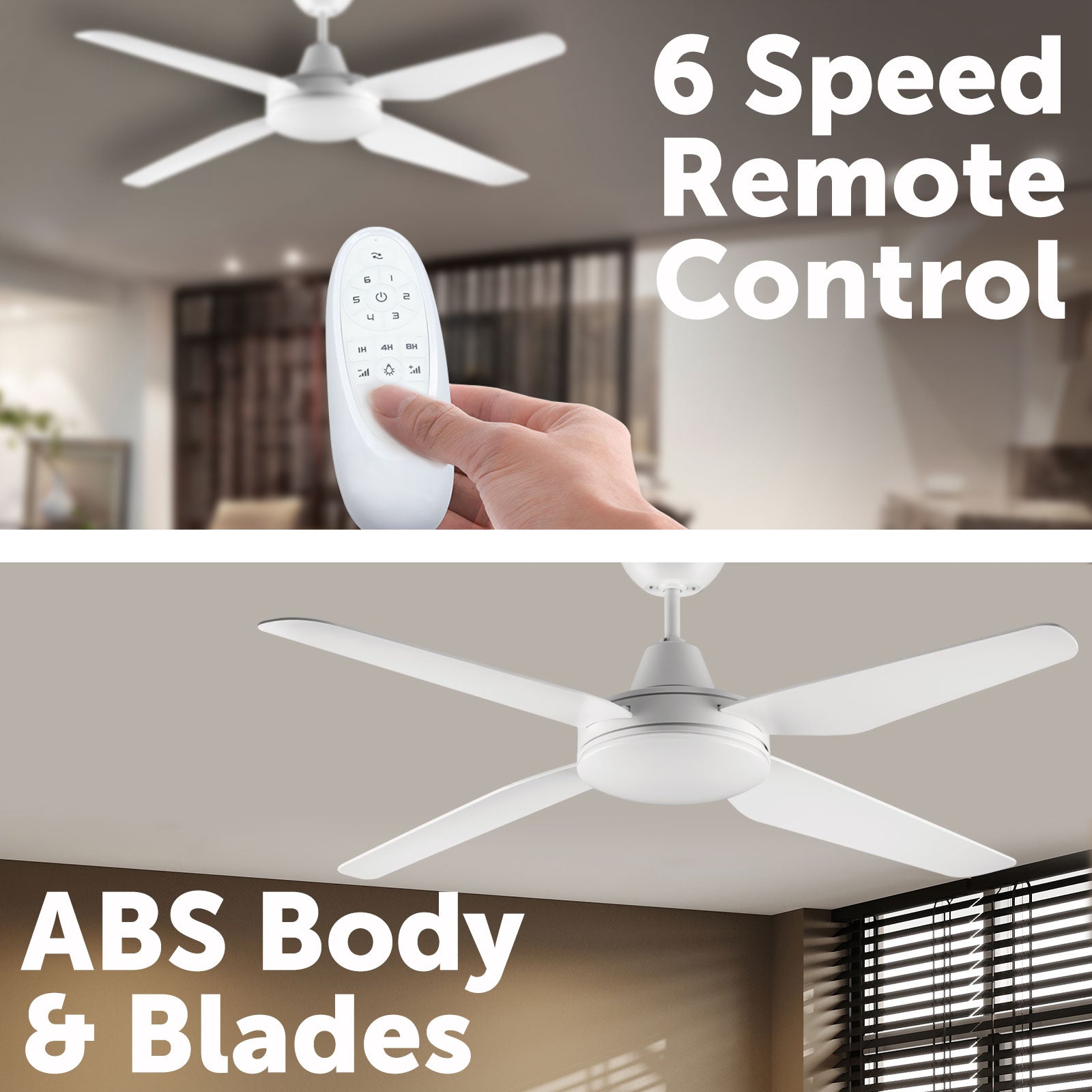 Arlec 130cm white smart ceiling fan with LED and remote
