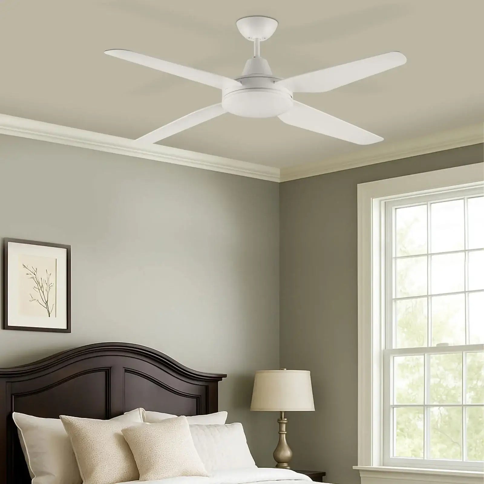 Arlec 130cm white smart ceiling fan with LED and remote