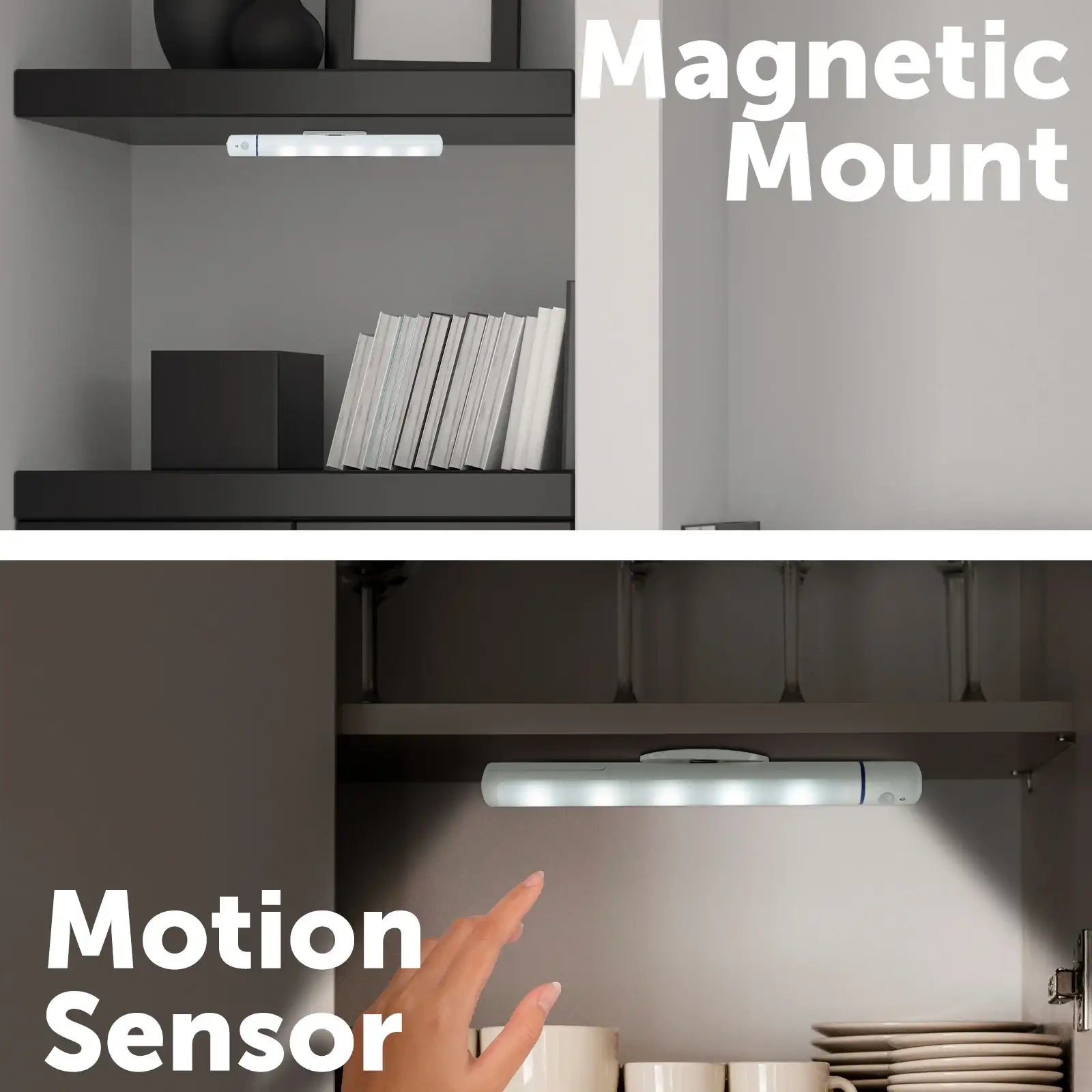 Arlec PIR motion sensor LED light, magnet mount rechargeable bar, battery powered strip light
