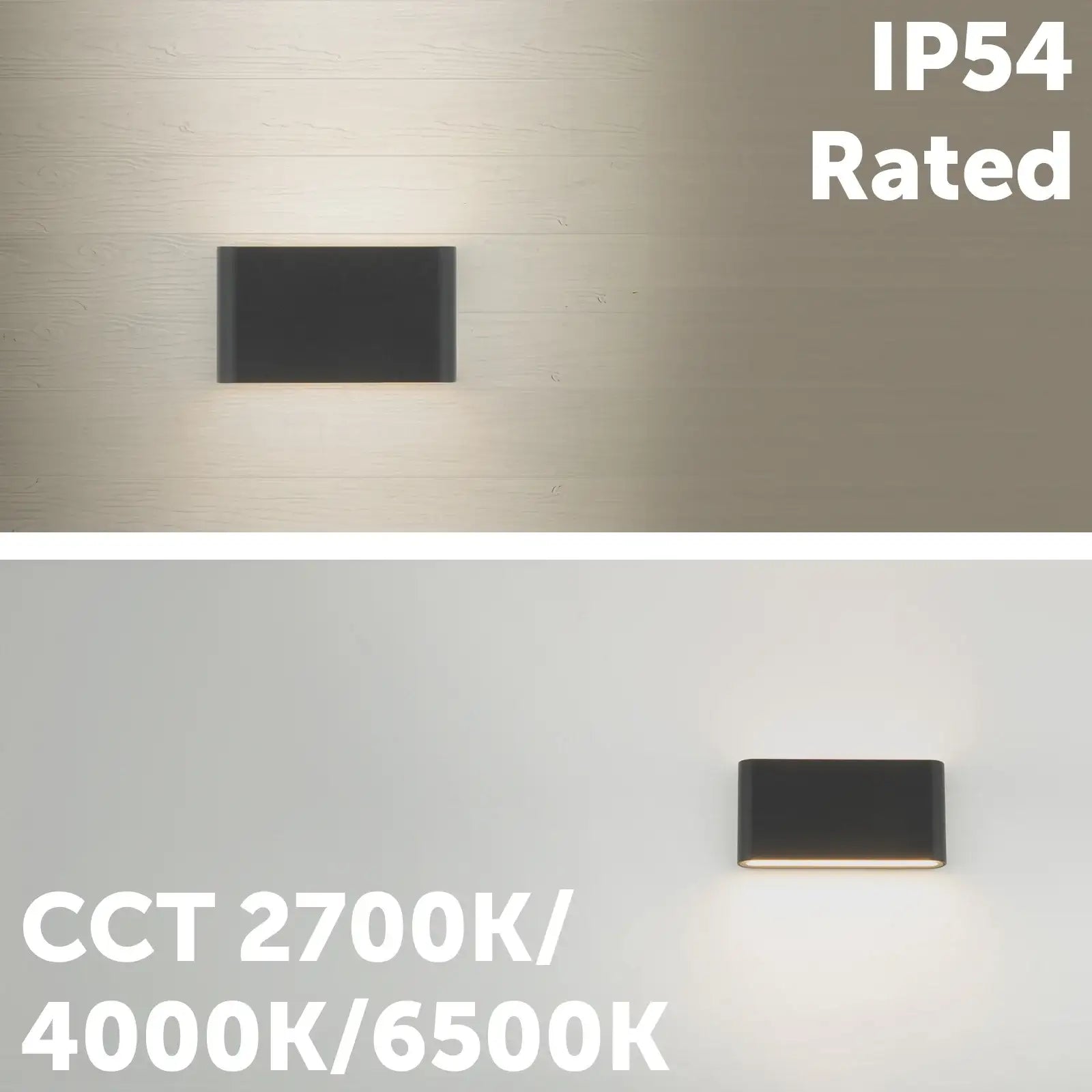 Arlec Medium Doppia LED CCT Slim Line Wall Light - exterior wall light, energy efficient LED, CCT selectable light