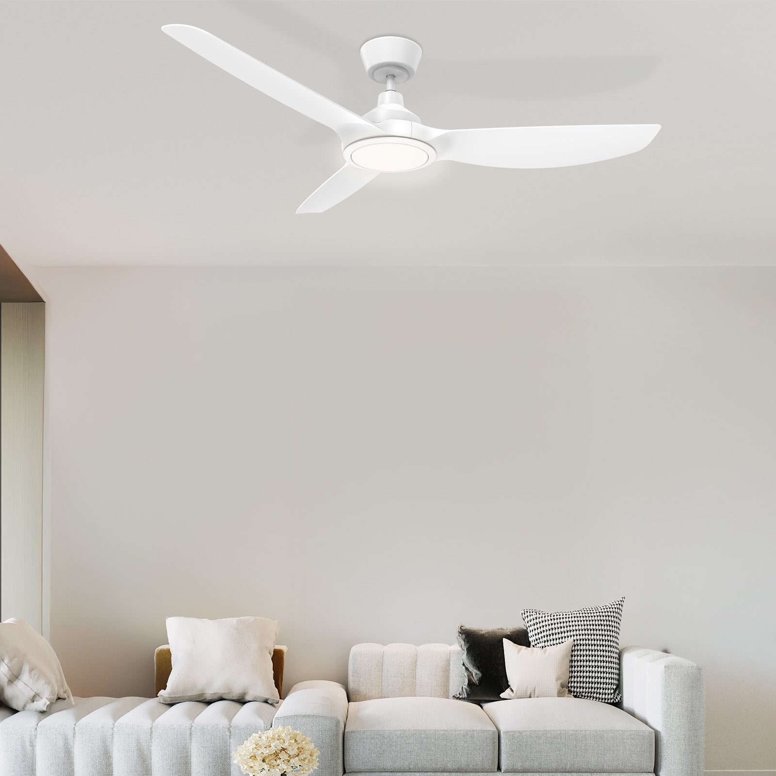 arlec 130cm nusa 3-blade ceiling fan – energy-efficient ceiling fan; tri-colour led with remote; modern quiet fan for home