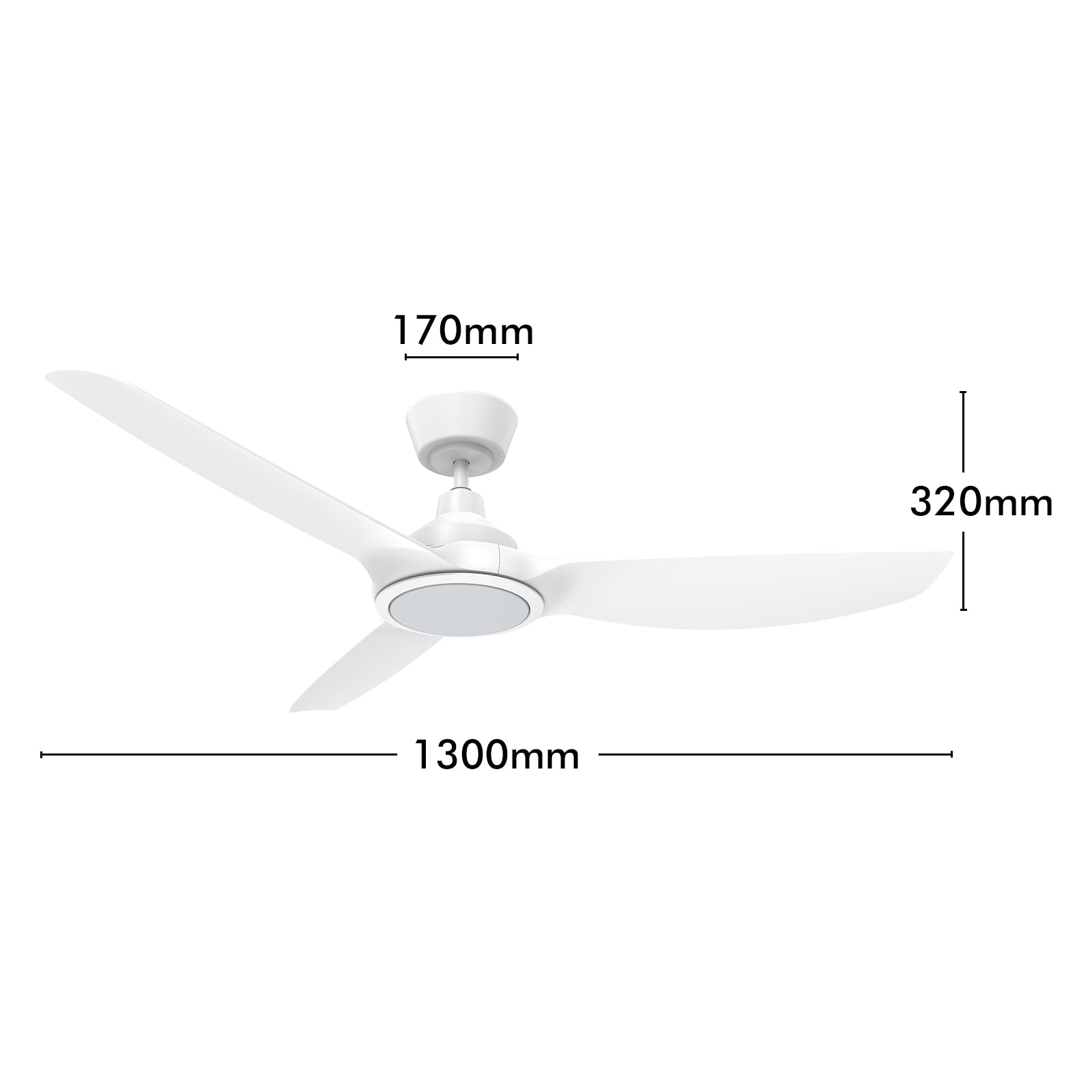 arlec 130cm nusa 3-blade ceiling fan – energy-efficient ceiling fan; tri-colour led with remote; modern quiet fan for home