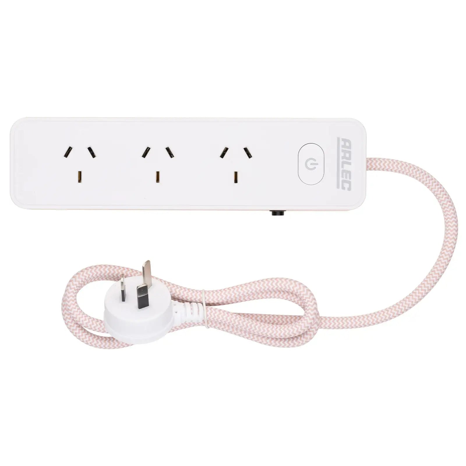 4 outlet powerboard with braided power cord pink – fashion color powerboard with braided cable