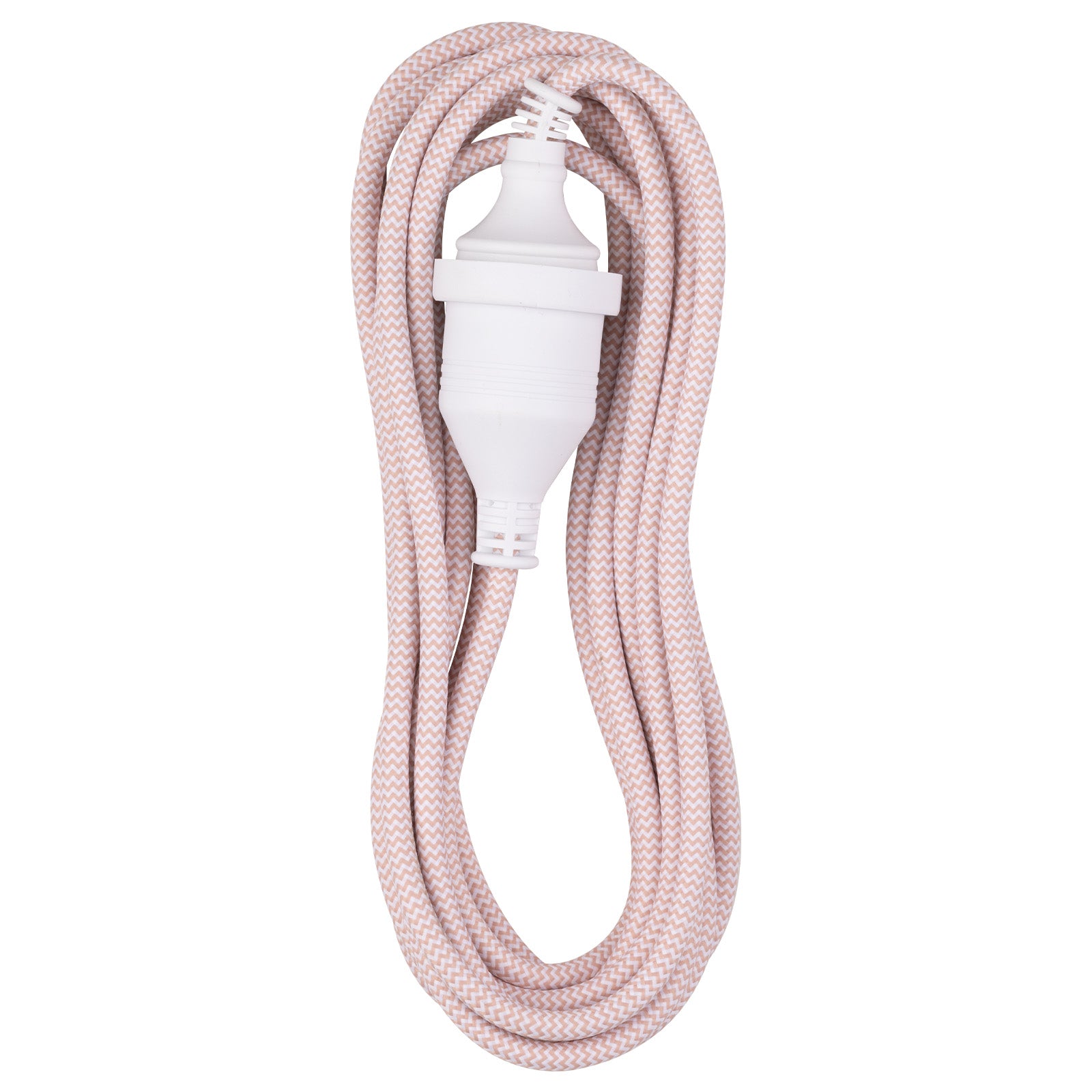 5m Braided Extension Lead Pink - stylish pink power cord, 5m braided extension, decorative cable