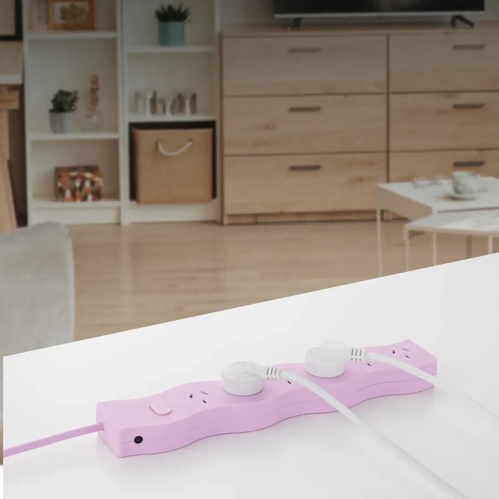 6 outlet pink powerboard – wave – wave pattern pink surge powerboard for home use