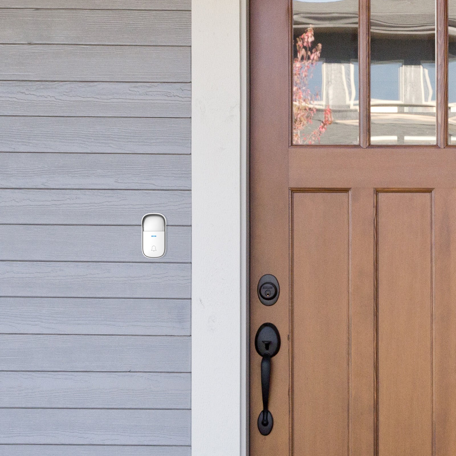 Arlec Plug-in Door Chime With 150m Wireless Kinetic Push Button - White – wireless door chime, plug-in doorbell, smart kinetic chime