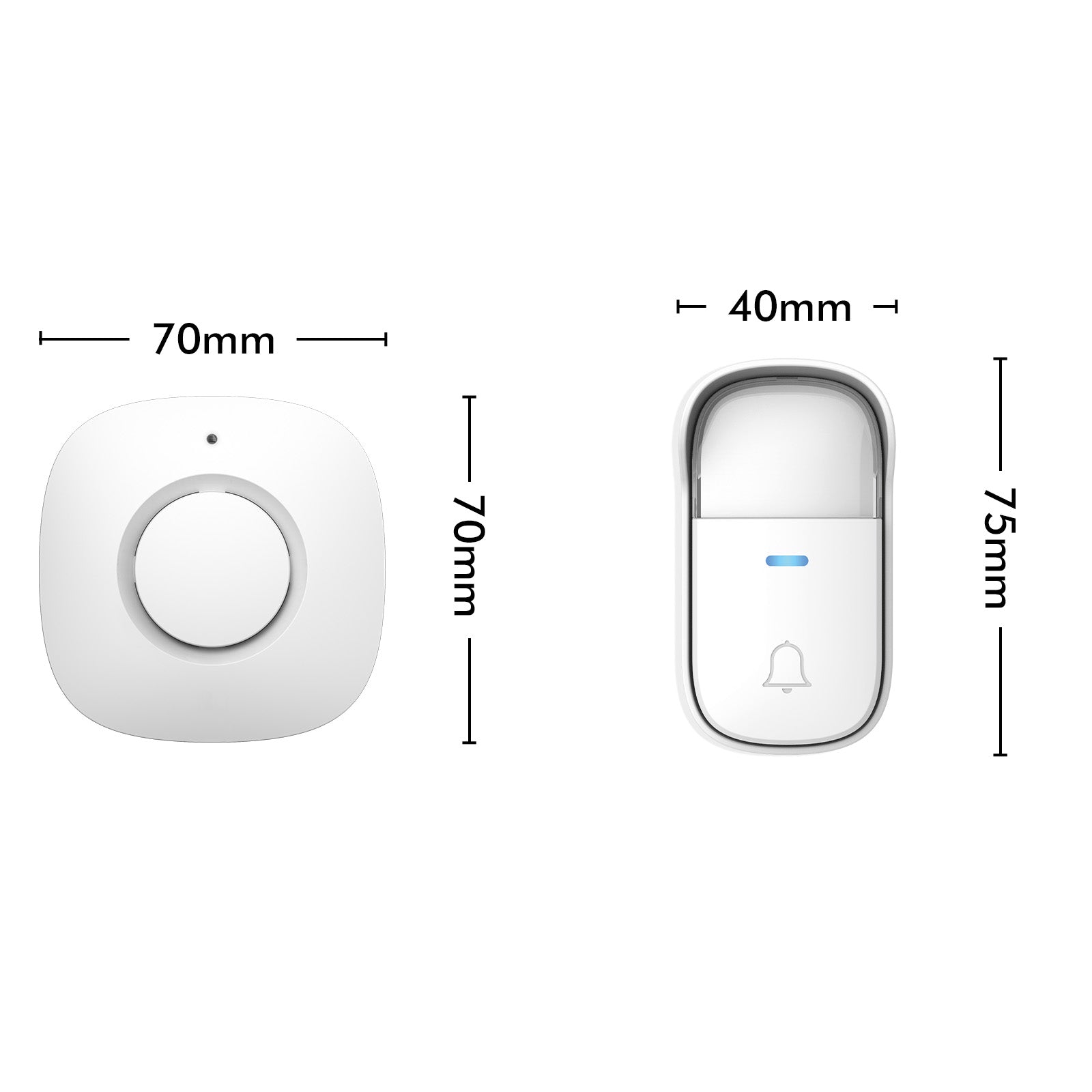 Arlec Plug-in Door Chime With 150m Wireless Kinetic Push Button - White – wireless door chime, plug-in doorbell, smart kinetic chime