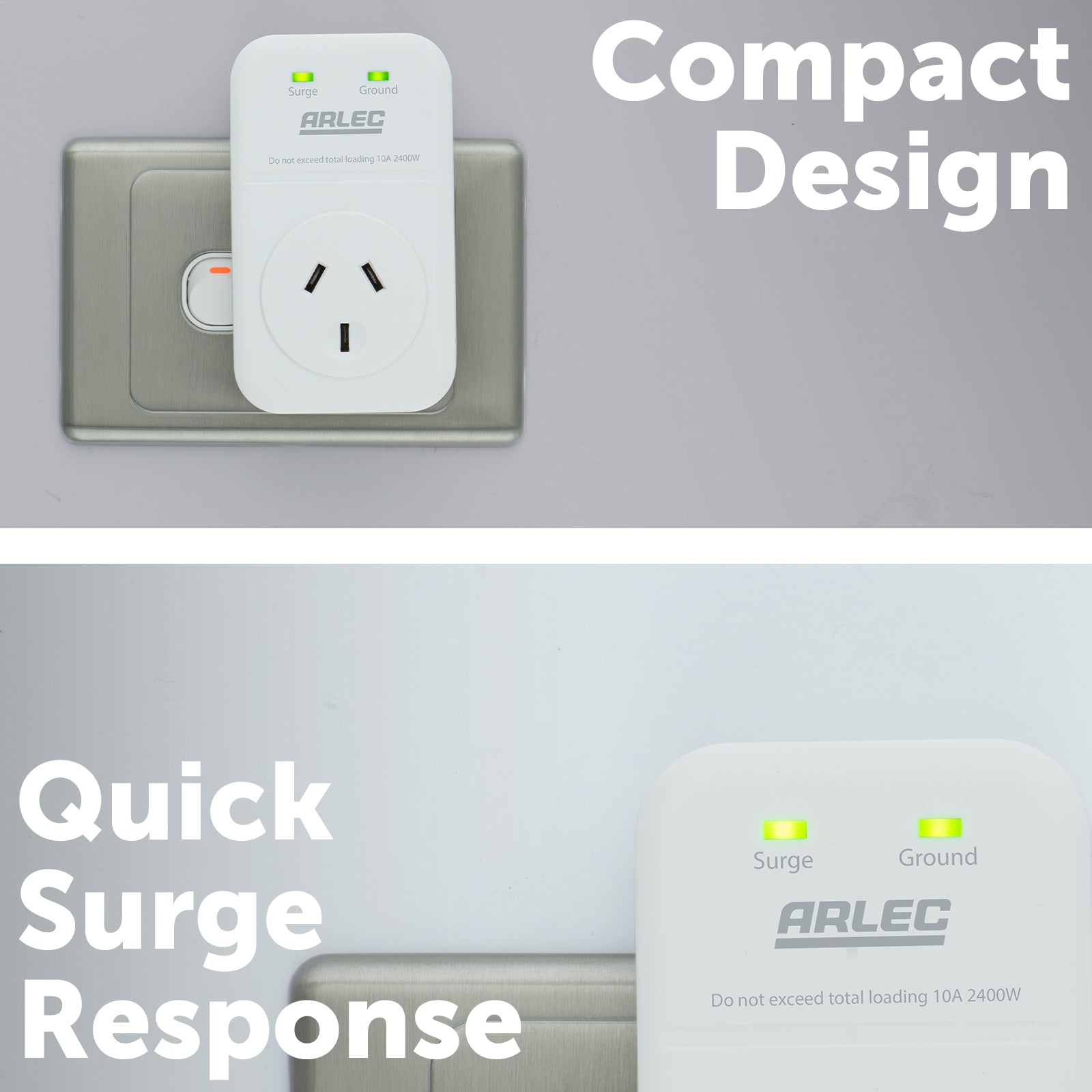 Premium 1 outlet surge protector adaptor for home appliances – Arlec with 1800 Joules protection