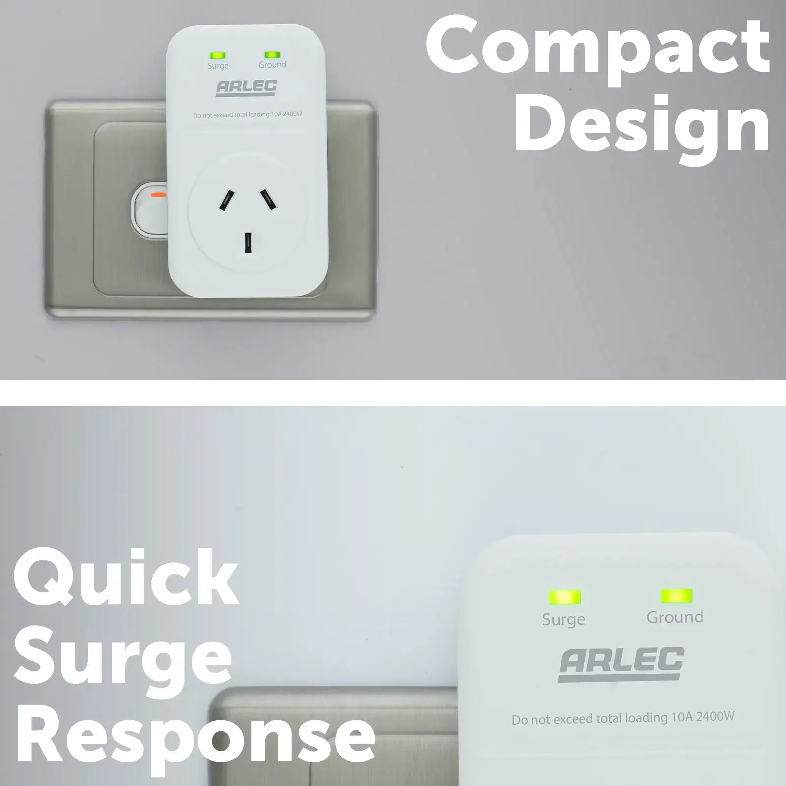 Premium 1 outlet surge protector adaptor for home appliances – Arlec with 1800 Joules protection