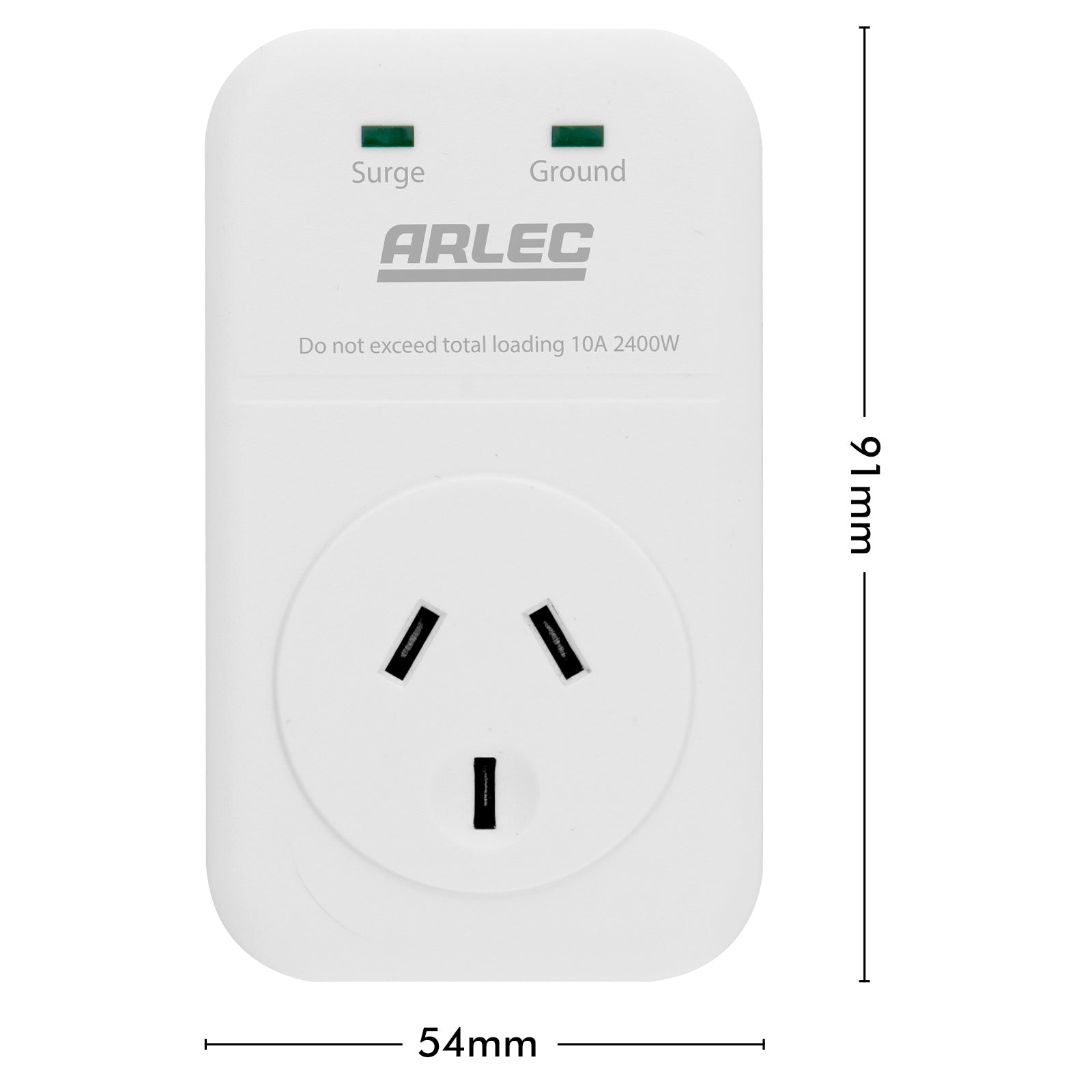 Premium 1 outlet surge protector adaptor for home appliances – Arlec with 1800 Joules protection