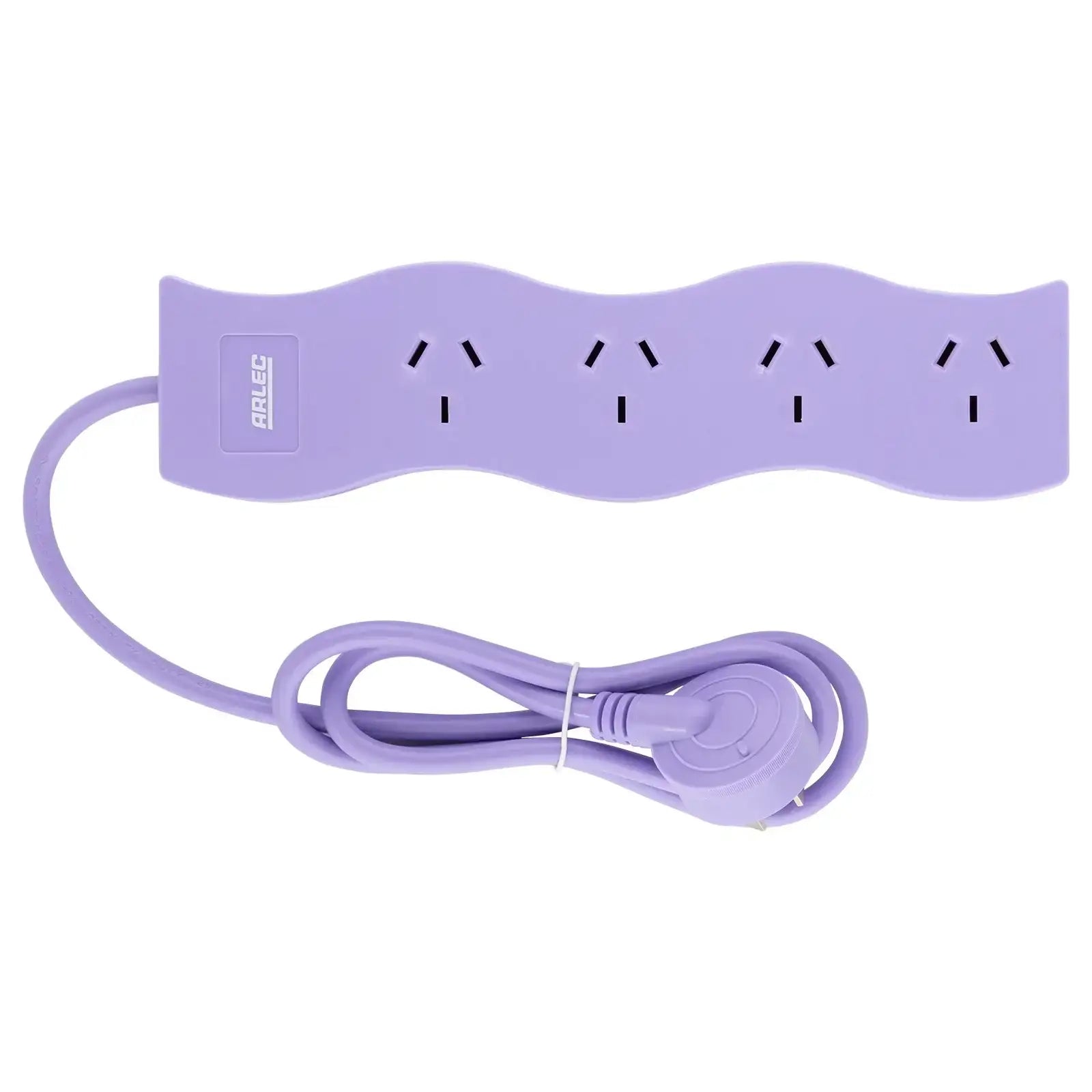 4 outlet lilac powerboard – wave – lilac colored wave style powerboard for decorative interiors