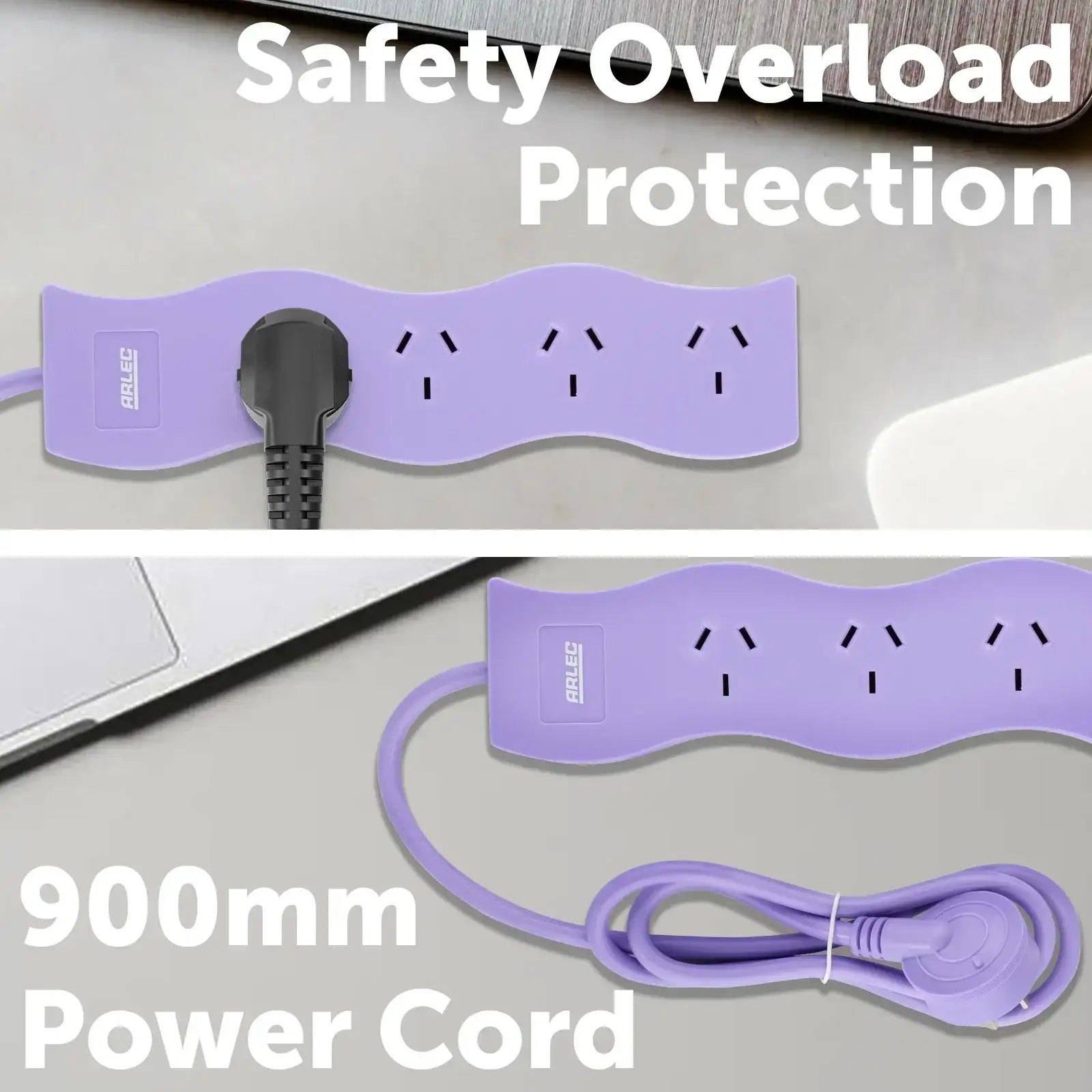 4 outlet lilac powerboard – wave – lilac colored wave style powerboard for decorative interiors