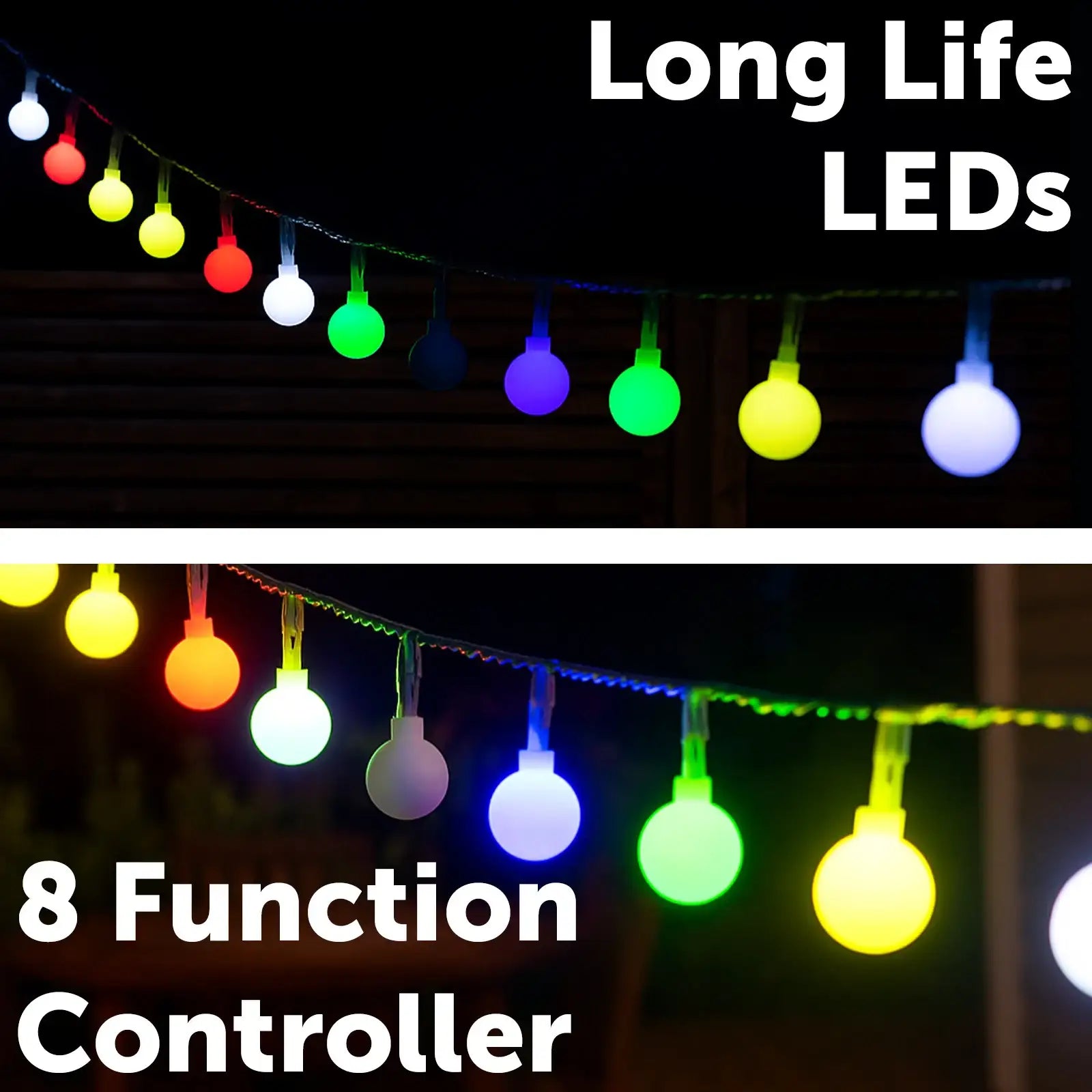 Arlec 160 LED RGB smart ball lights – Wi-Fi app-controlled decorative string lighting