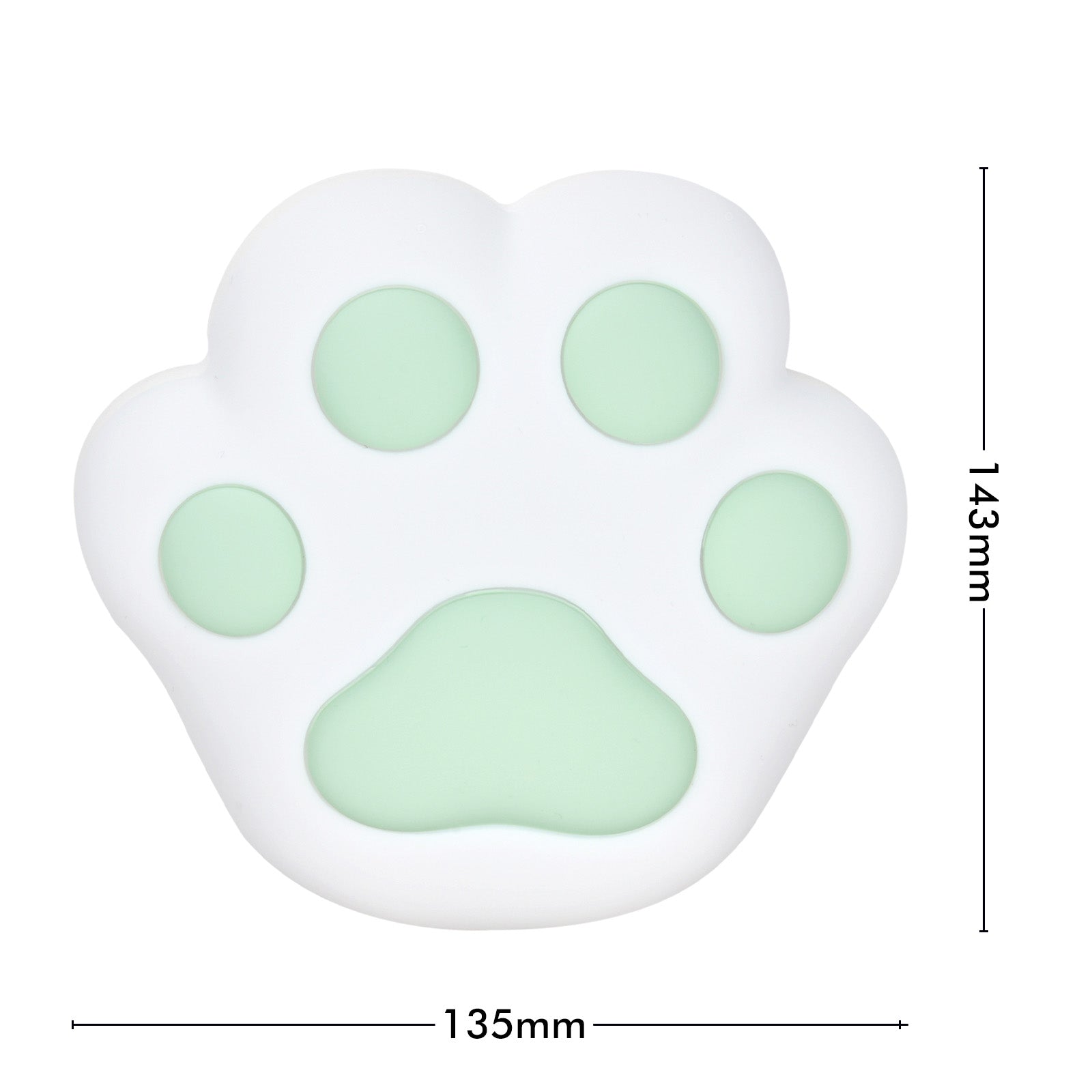 Arlec mint green cat paw LED night light with rechargeable battery for bedrooms