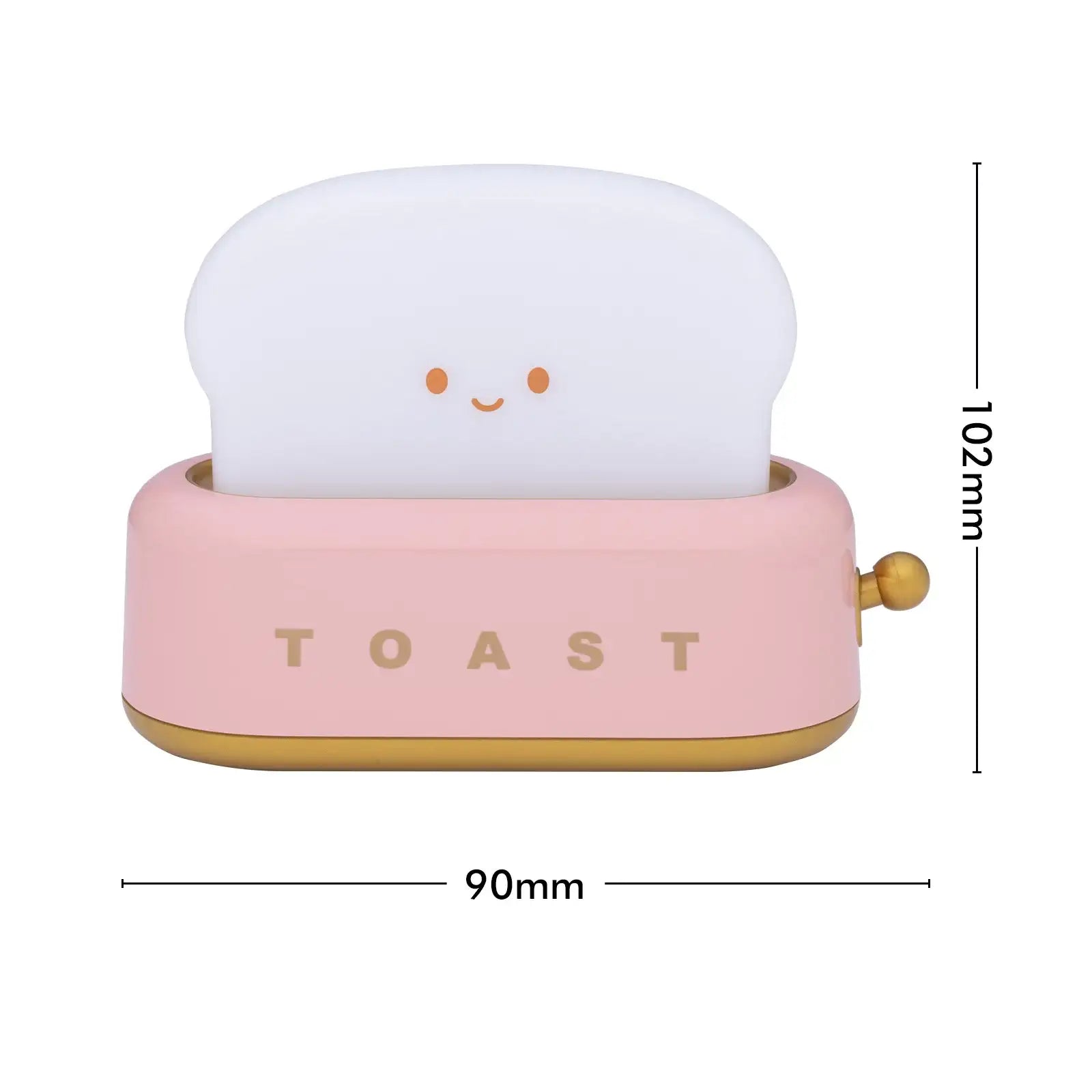 Arlec rechargeable pink toaster-shaped LED night light for fun room decor