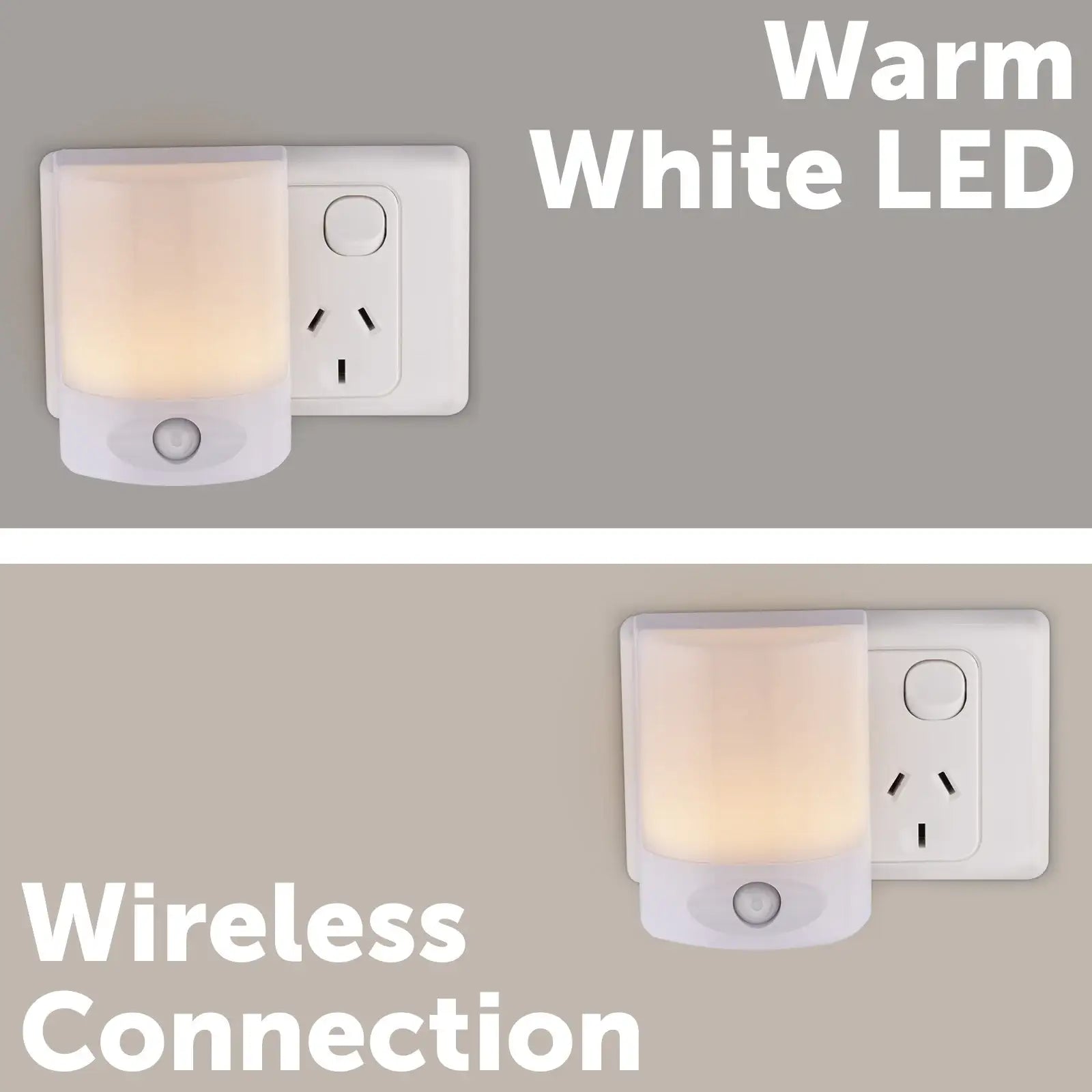 Arlec twin pack rectangle ambient LED nightlights with motion sensor and linkable function