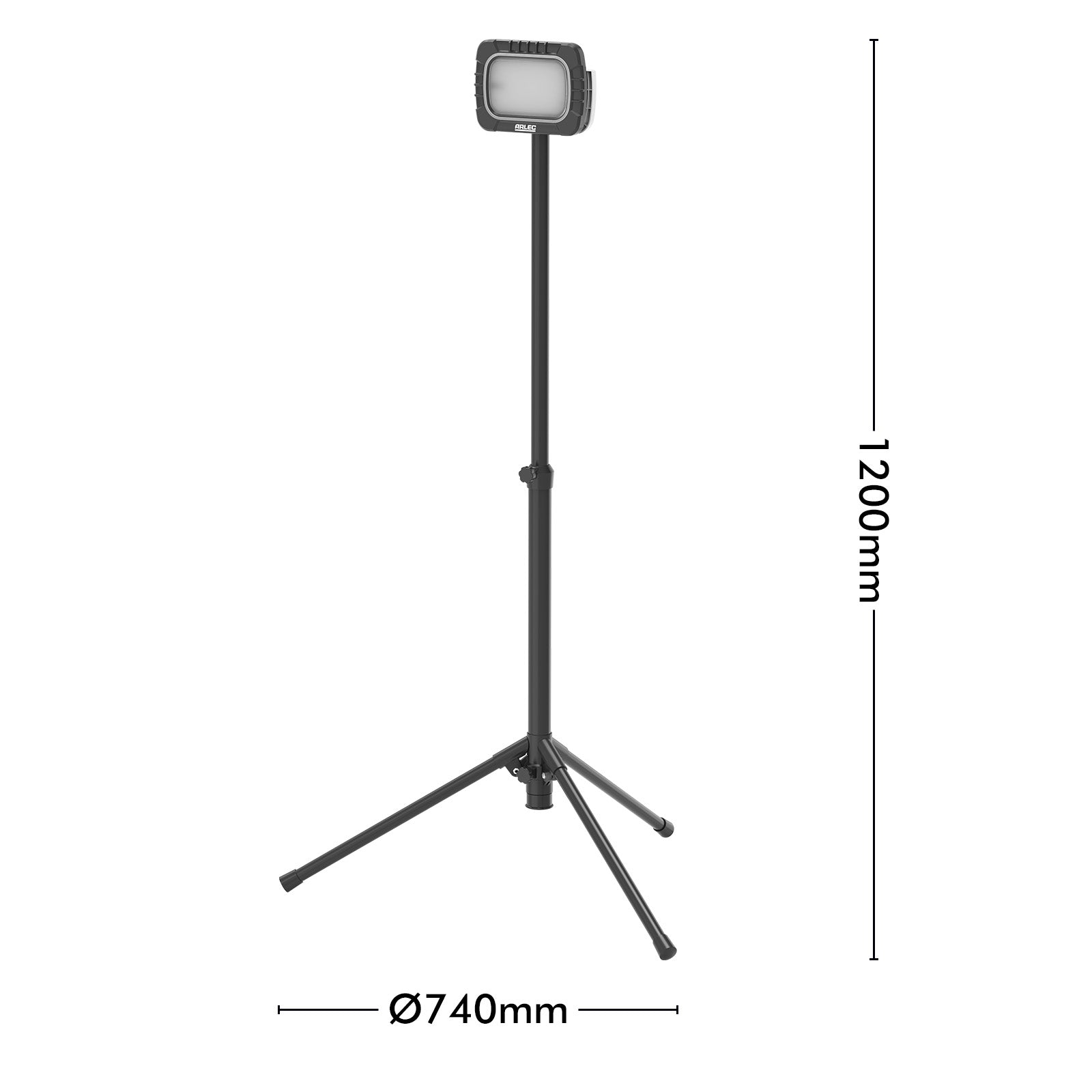 Arlec single-head 1000lm rechargeable tripod work light – USB-C, weatherproof