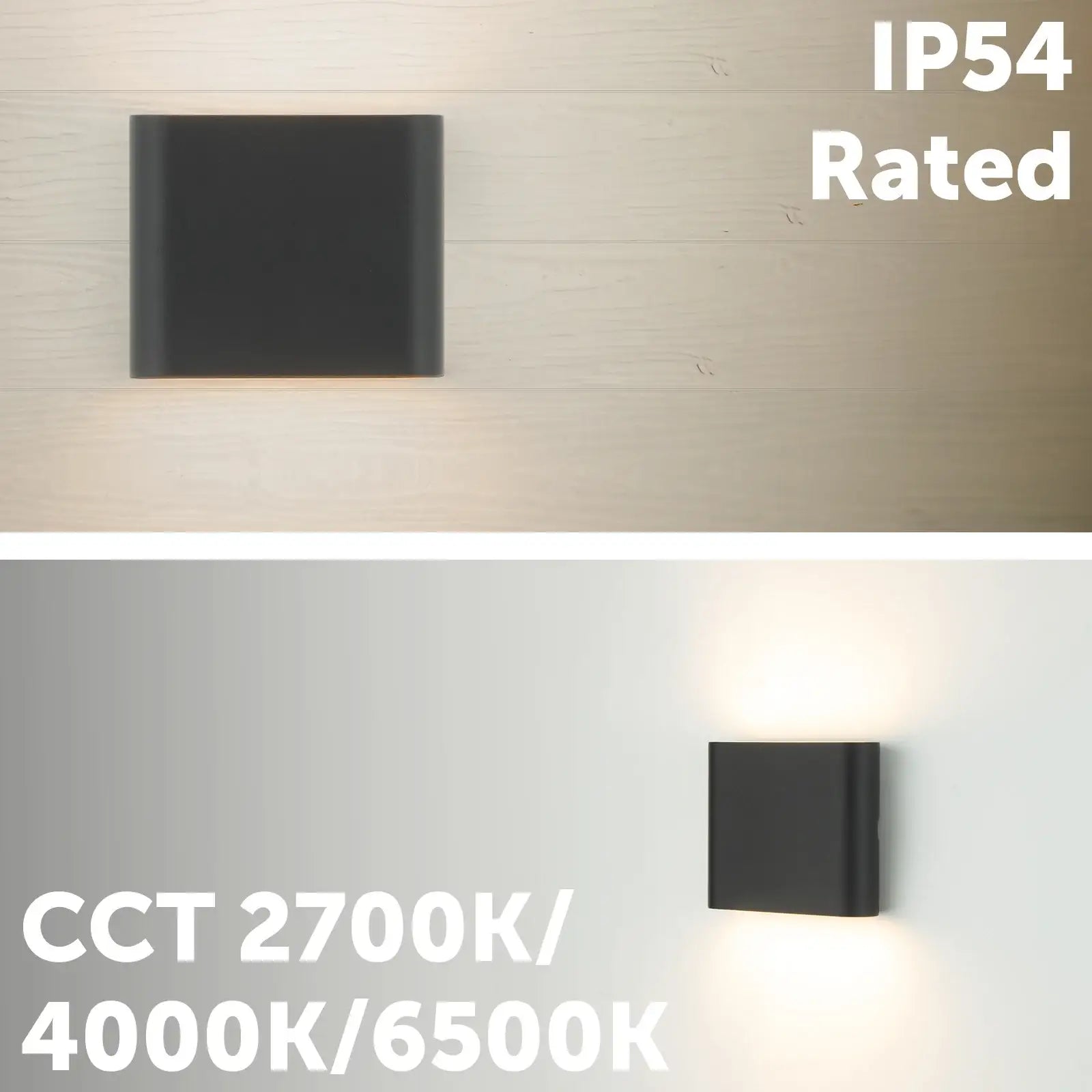 Arlec Small Doppia LED CCT Slim Line Wall Light - exterior wall light, energy efficient LED, CCT selectable light