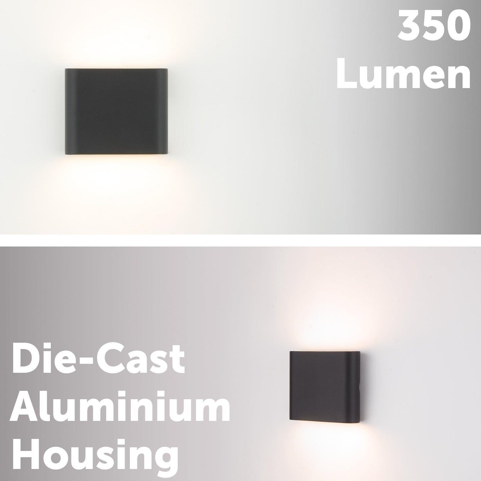 Arlec Small Doppia LED CCT Slim Line Wall Light - exterior wall light, energy efficient LED, CCT selectable light