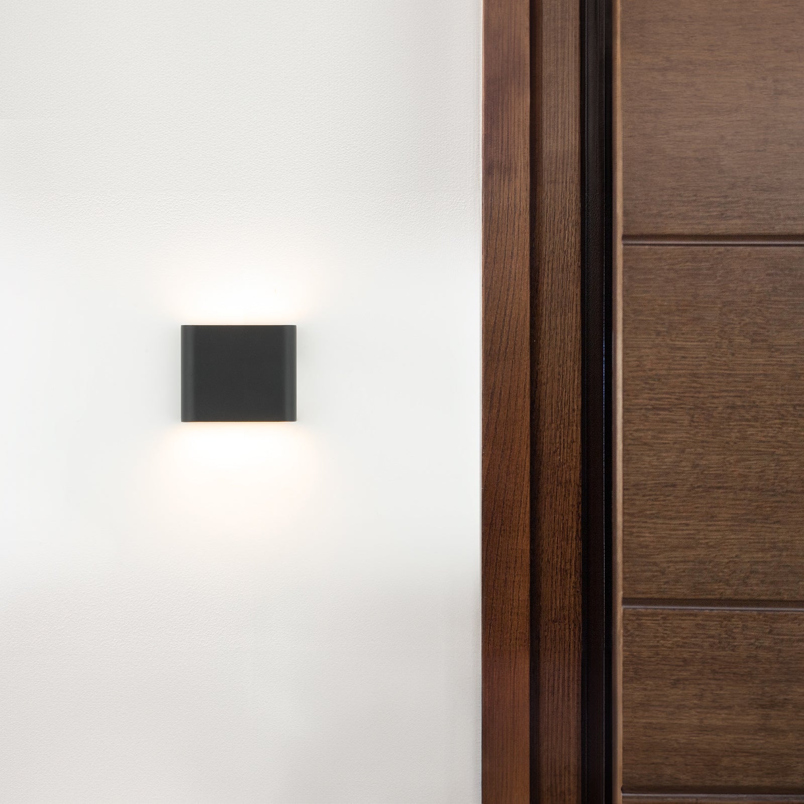 Arlec Small Doppia LED CCT Slim Line Wall Light - exterior wall light, energy efficient LED, CCT selectable light