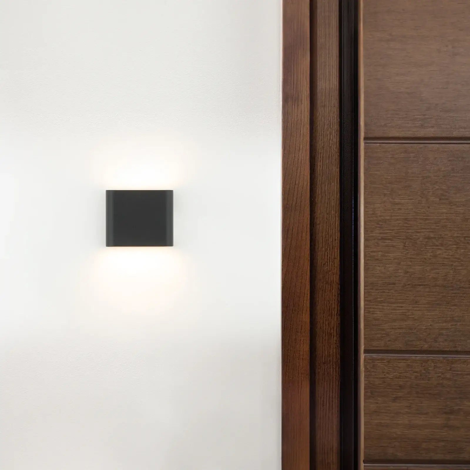 Arlec Small Doppia LED CCT Slim Line Wall Light - exterior wall light, energy efficient LED, CCT selectable light