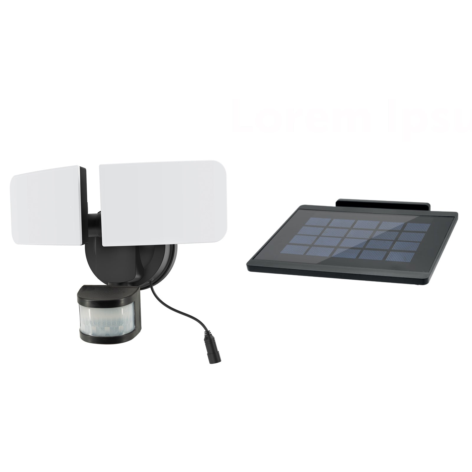 Arlec Solar Hybrid Powered Ketupa Twin Head Security Sensor Floodlight - solar powered light, motion sensor light, outdoor security light