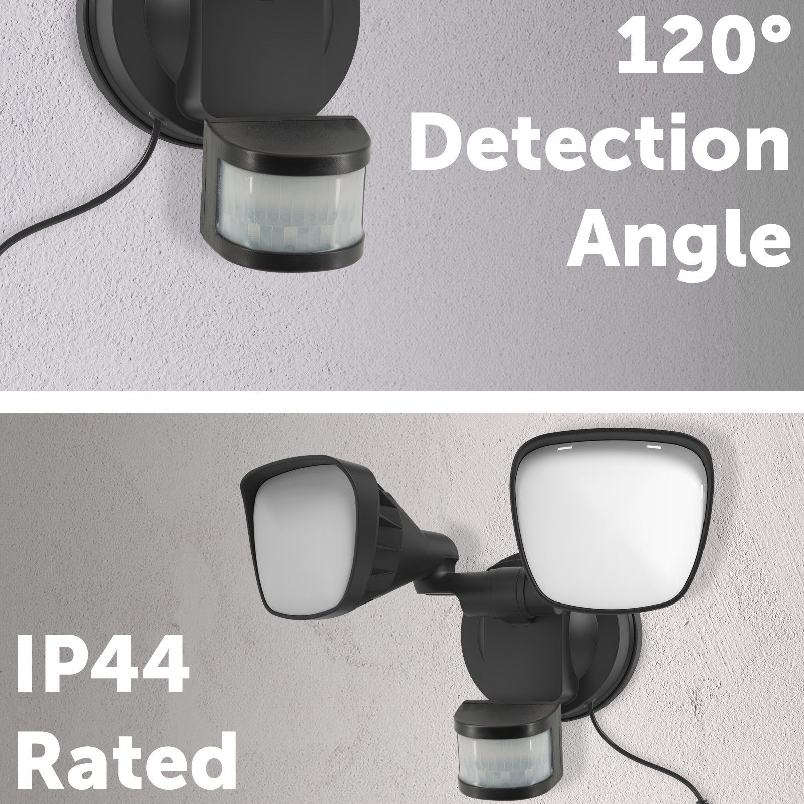 Arlec Solar Hybrid Powered SURNIA Twin Head Security Sensor Floodlight - solar powered light, motion sensor light, outdoor security light