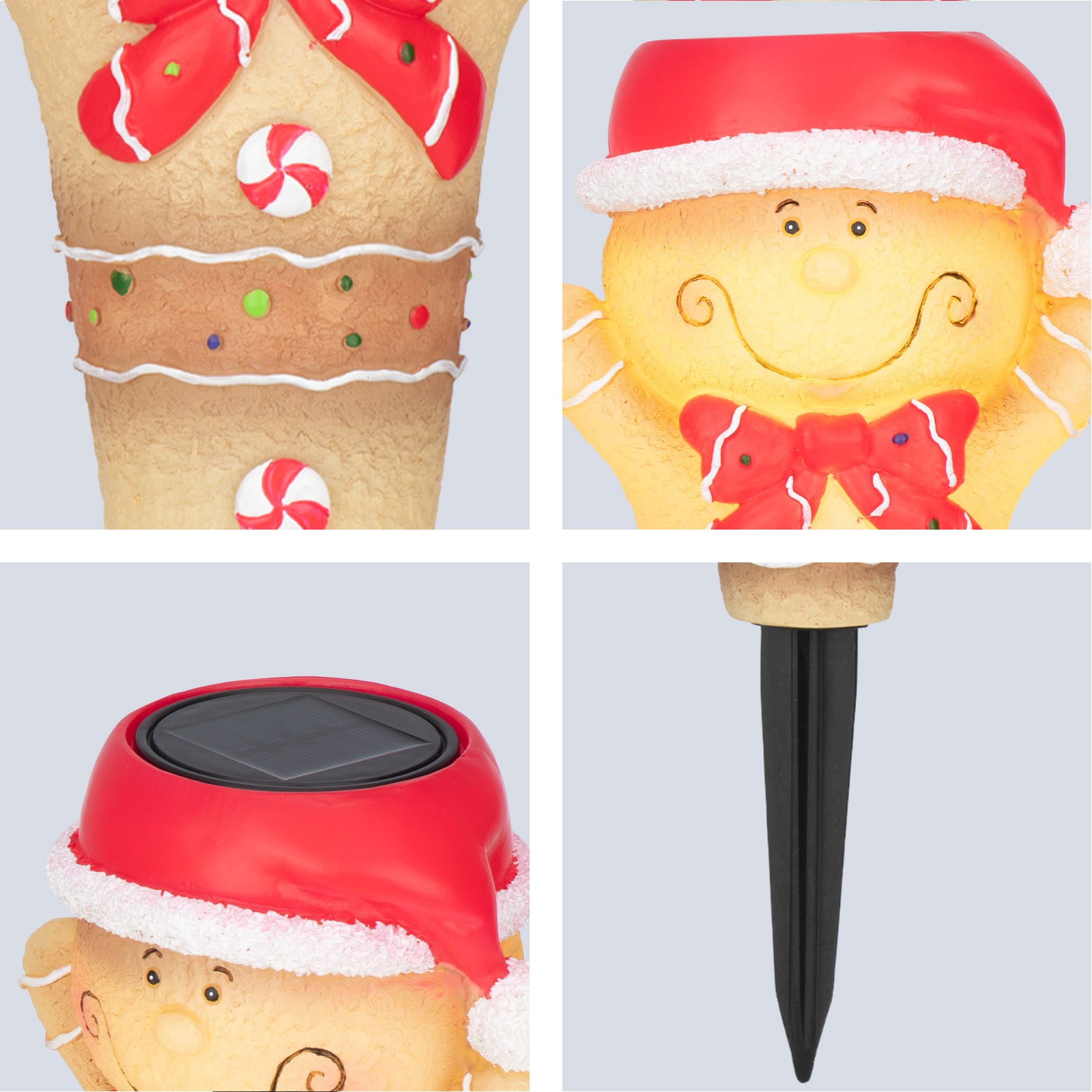 Arlec gingerbread man festive stake light – solar-powered LED resin decoration for Christmas outdoor displays