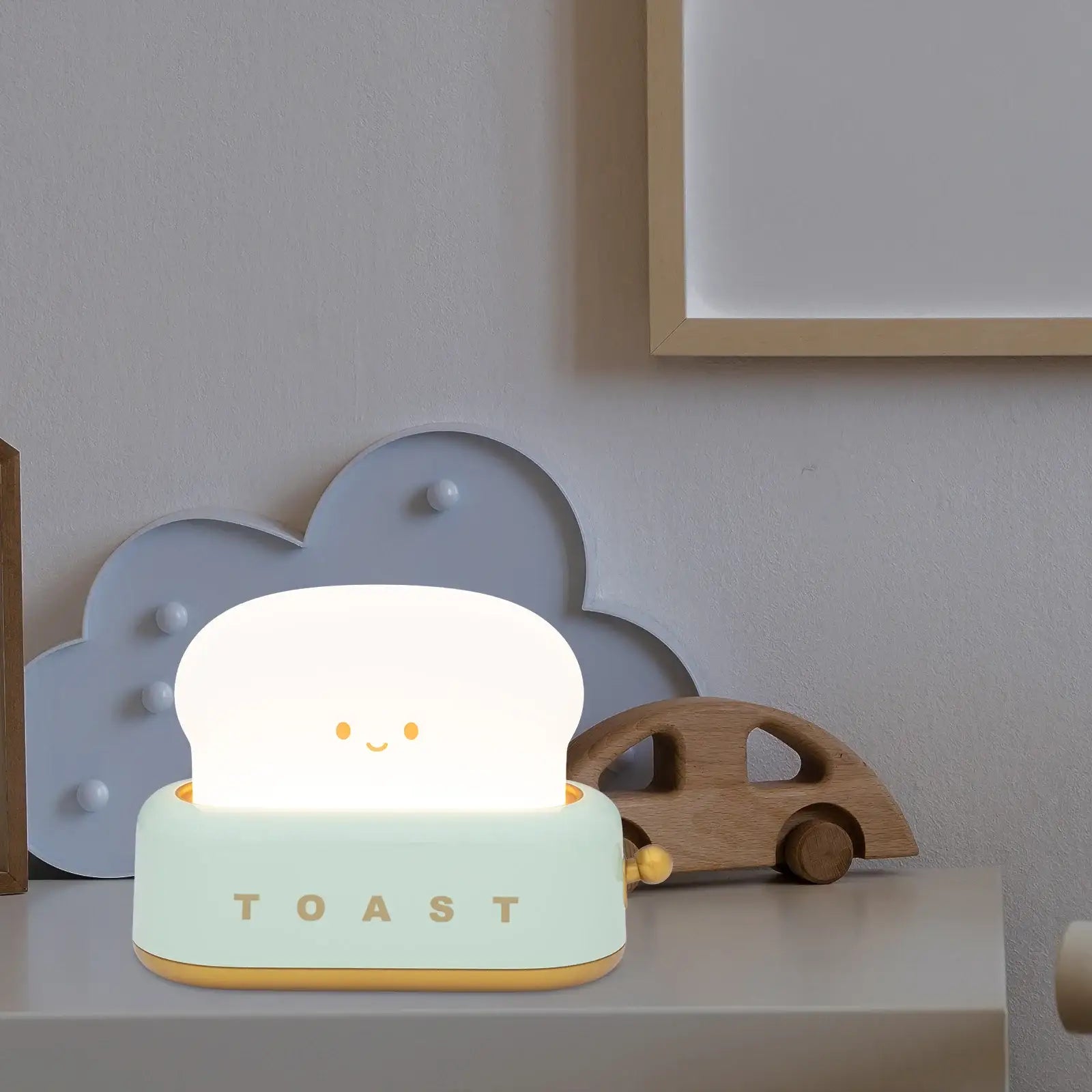 Arlec rechargeable toaster-shaped LED night light with soft ambient glow