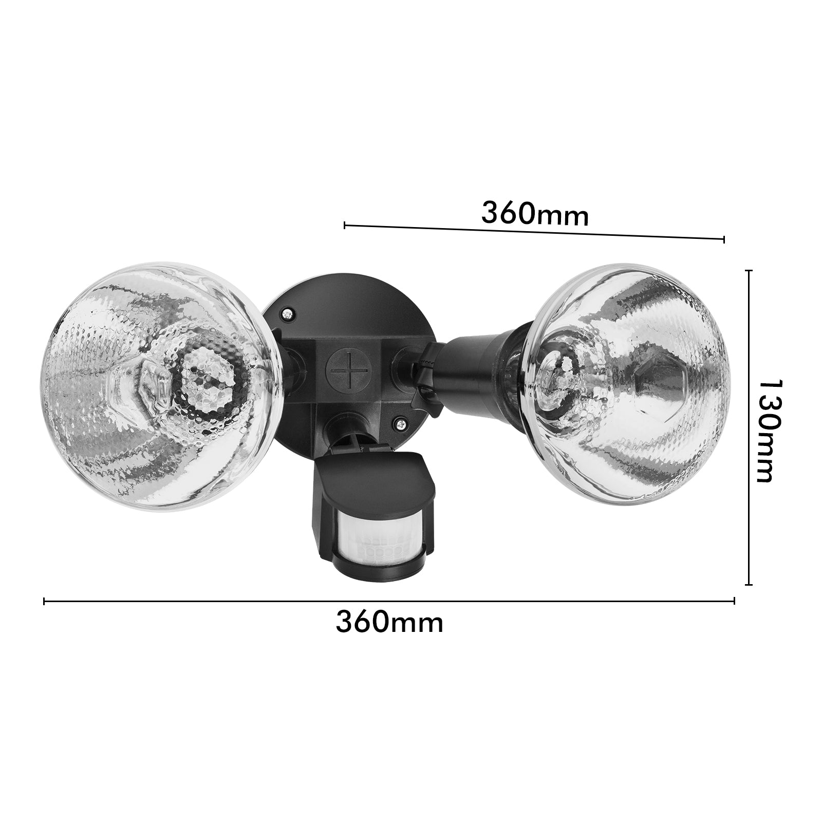 Arlec Castalia twin PAR38 floodlight – compact DIY motion sensor LED security light with bayonet adapter