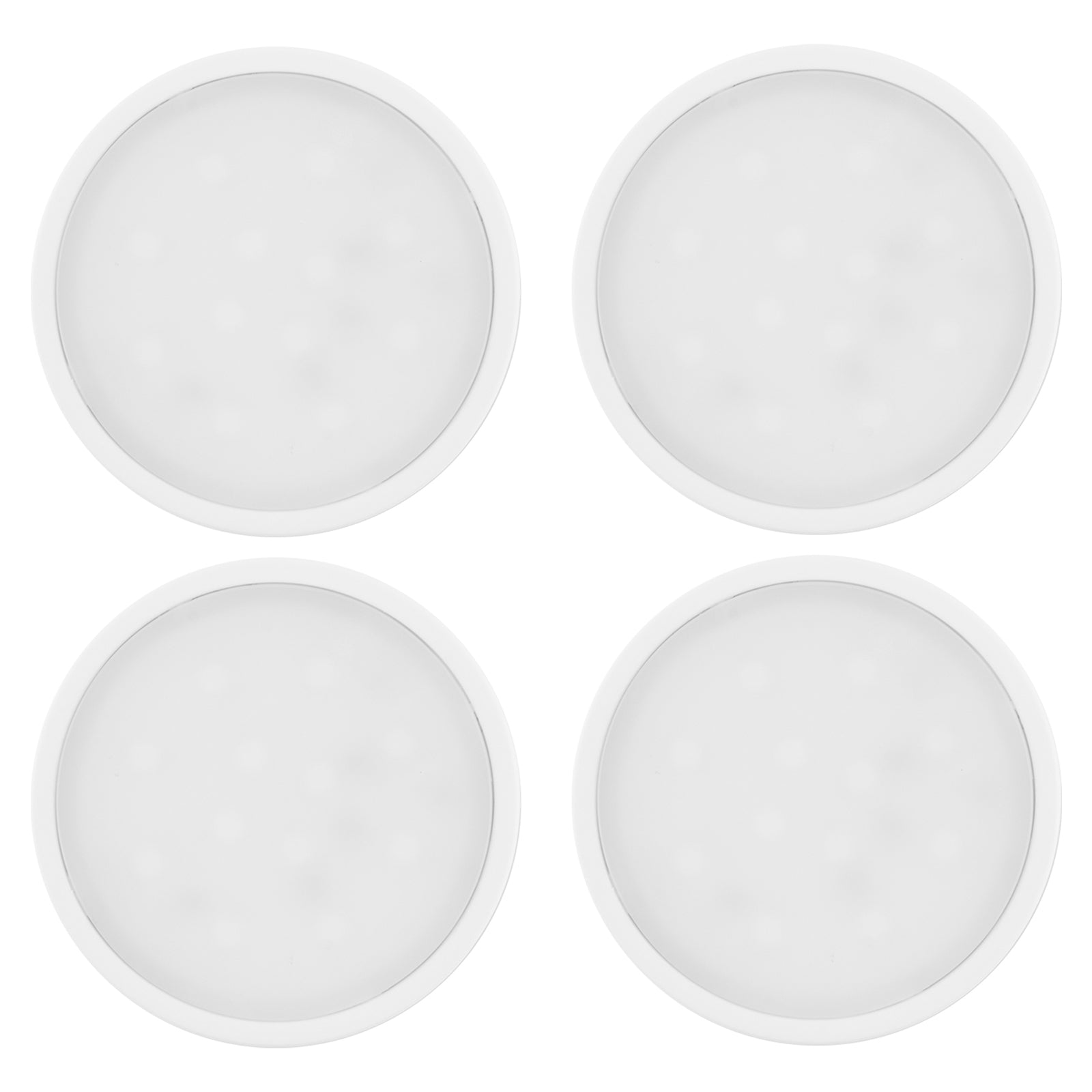Arlec 4 pack LED puck lights, warm white under cabinet lighting, plug-in DIY light kit