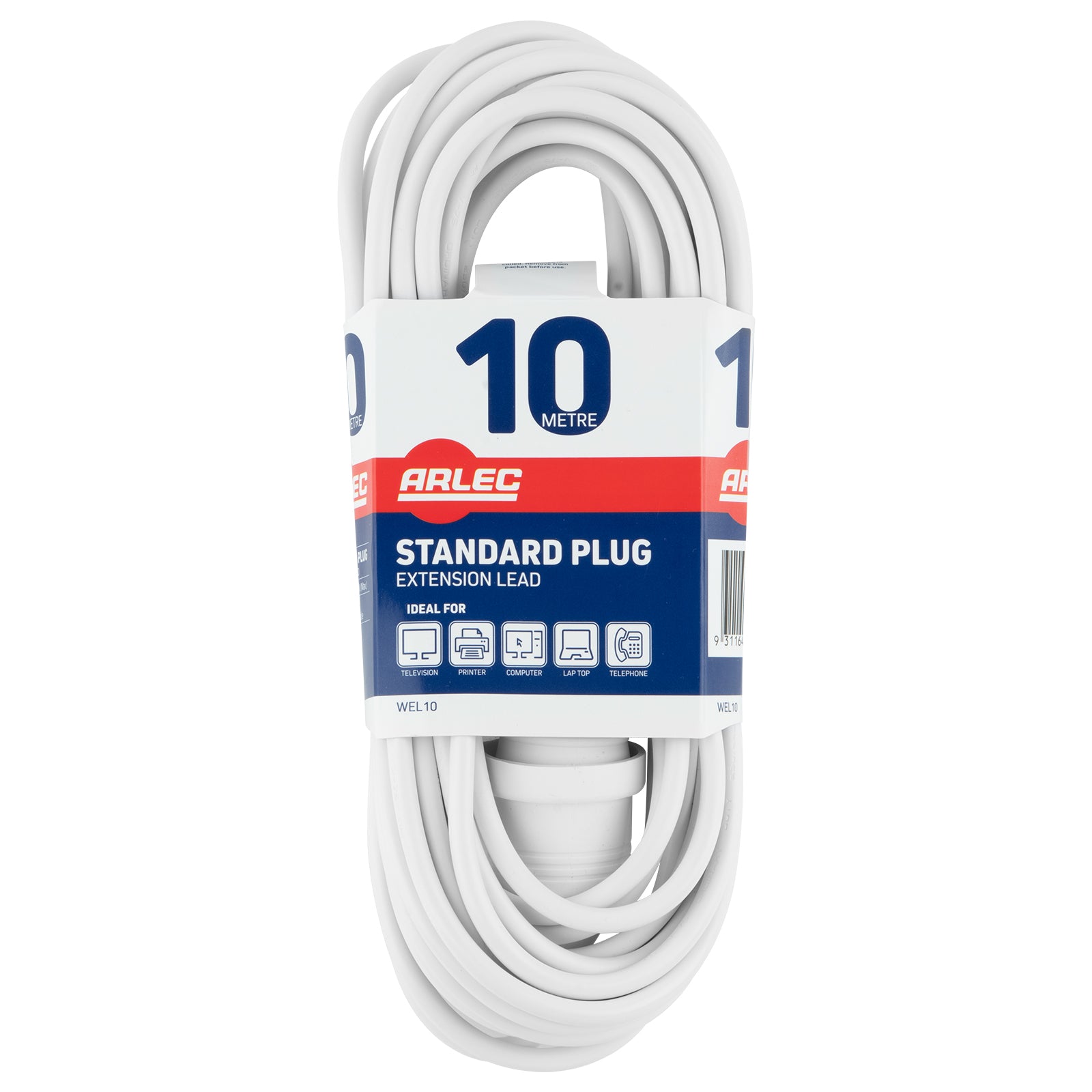 Domestic Extension Lead - 10m - long household extension, 10m indoor power cable, flexible extension cord