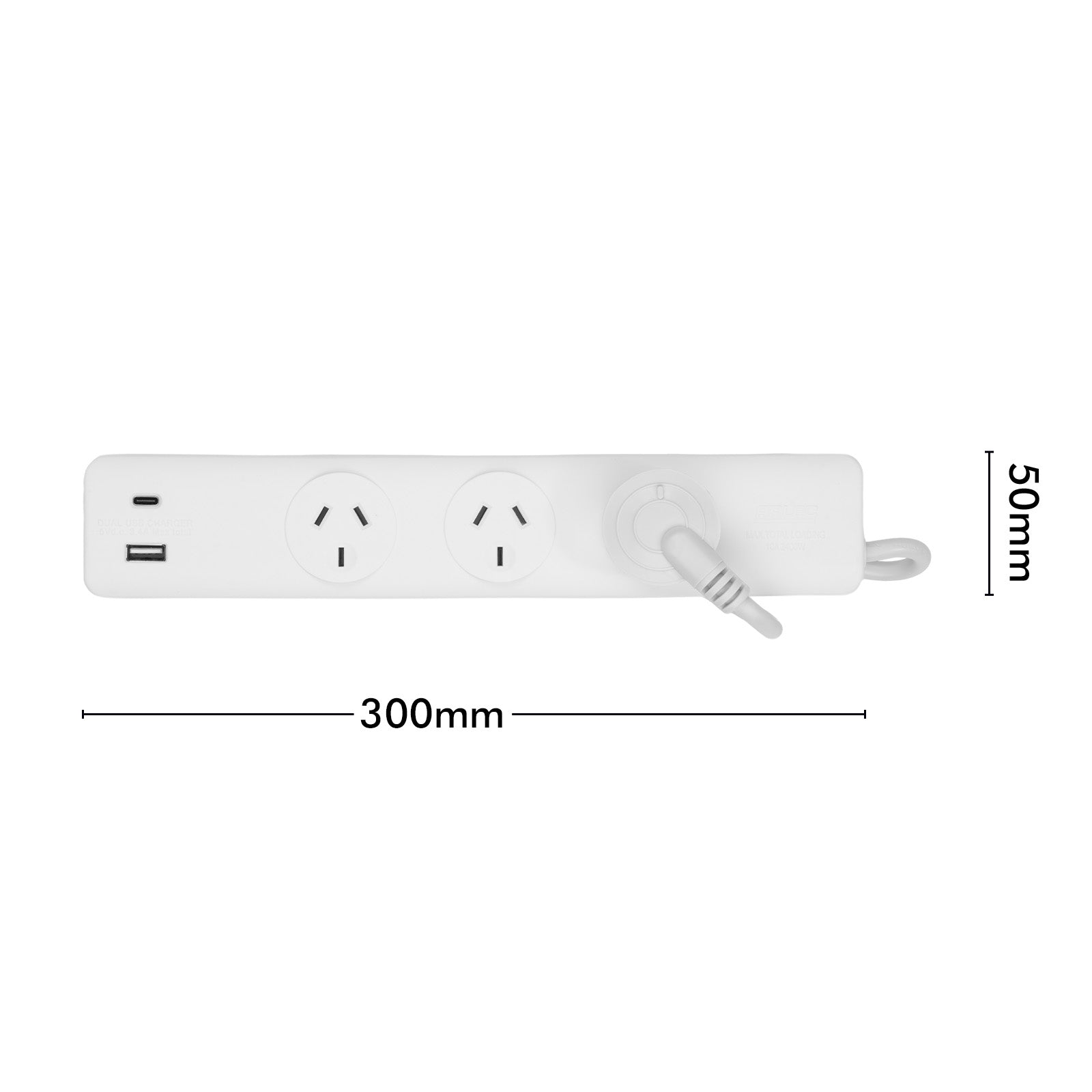 3 outlet powerboard with USB charger 3.1A – compact powerboard with USB charging for home use