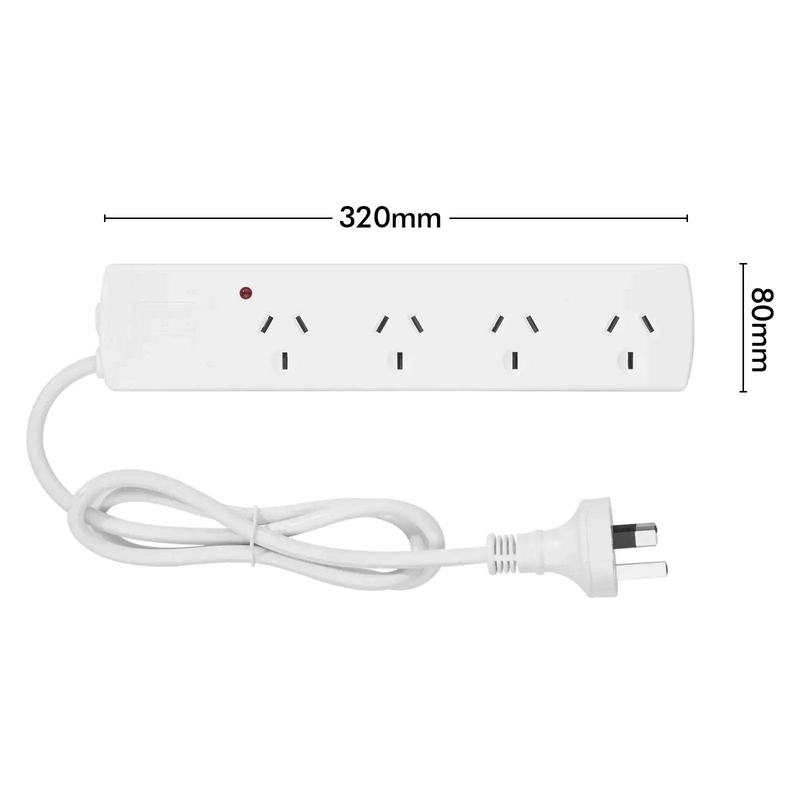 4 Outlet Surge Protected Powerboard – surge safe extension board for general household use