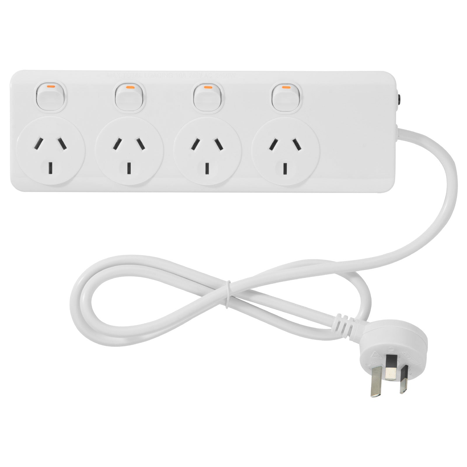 Individually Switch 4 Outlet Powerboard – 4 switch control surge protected extension board