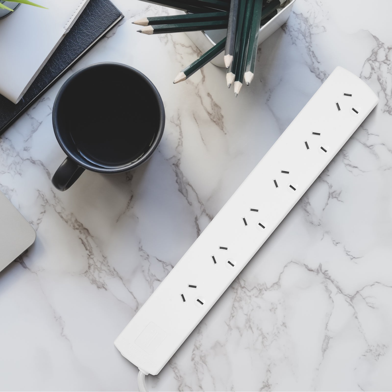 Surge Protected 6 Outlet Powerboard – home or office 6 outlet board with surge protection