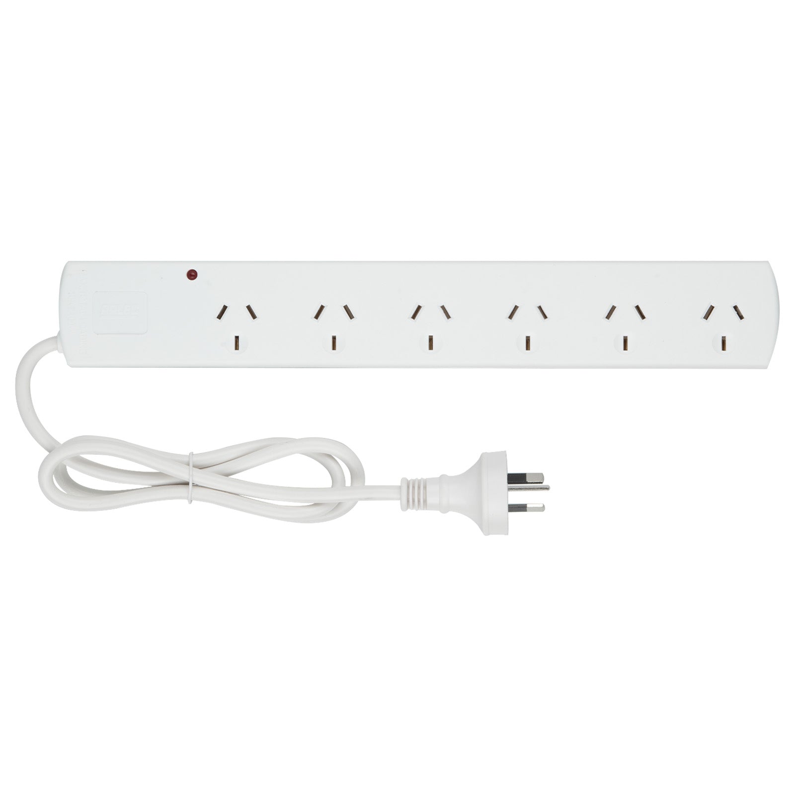 6 outlet surge protected power board (right angle plug) – right-angle power extension board with surge safety