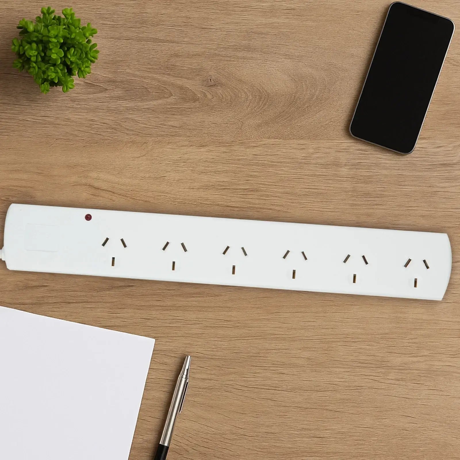 6 outlet surge protected power board (right angle plug) – right-angle power extension board with surge safety