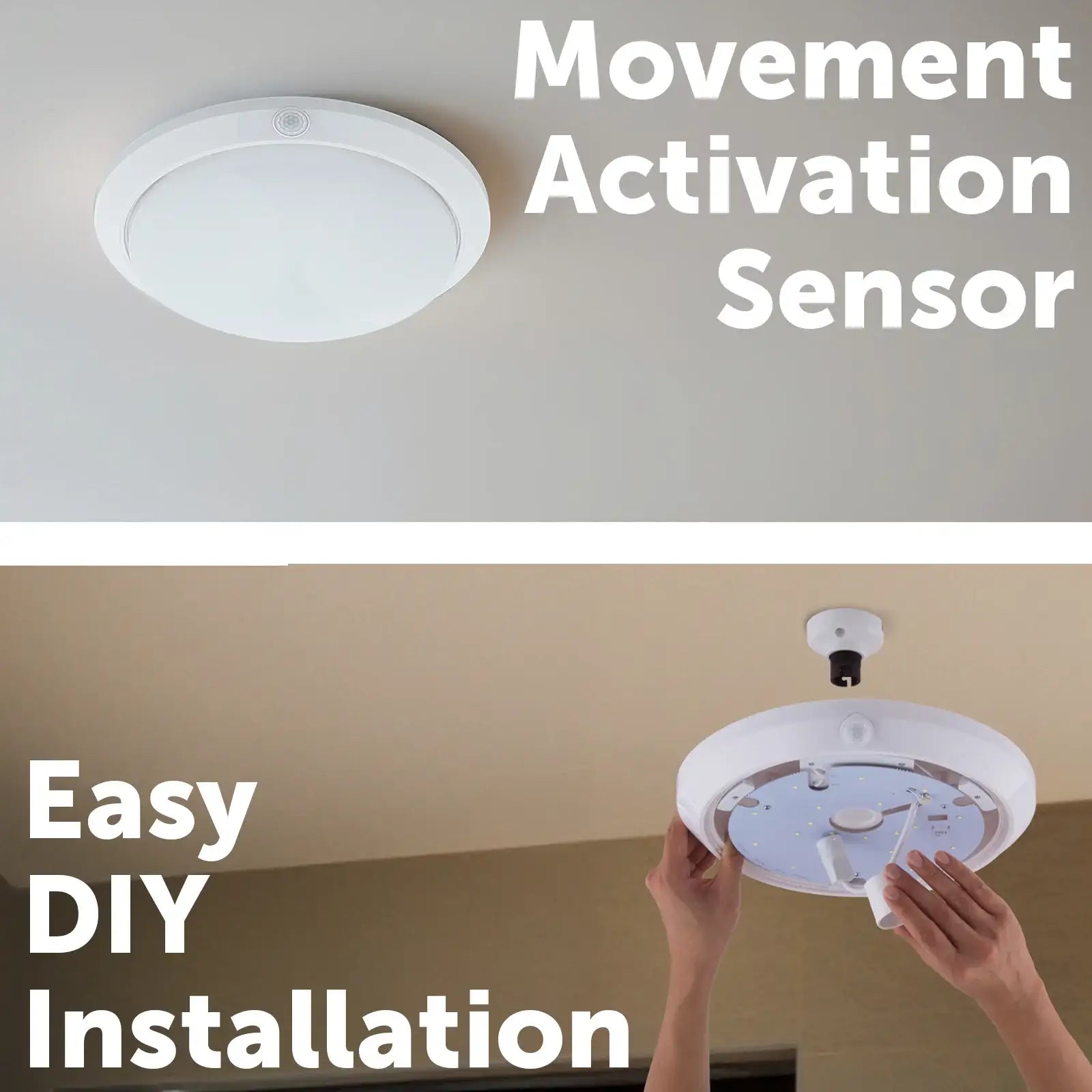 Arlec White DIY LED Oyster Sensor Light - motion sensor light, energy efficient LED, easy DIY installation