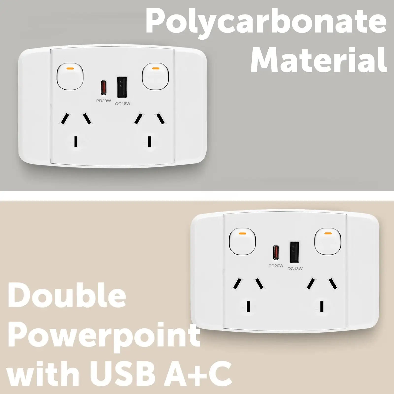 Double power point with 3.4A USB chargers – fast charge – fast USB charging point for walls