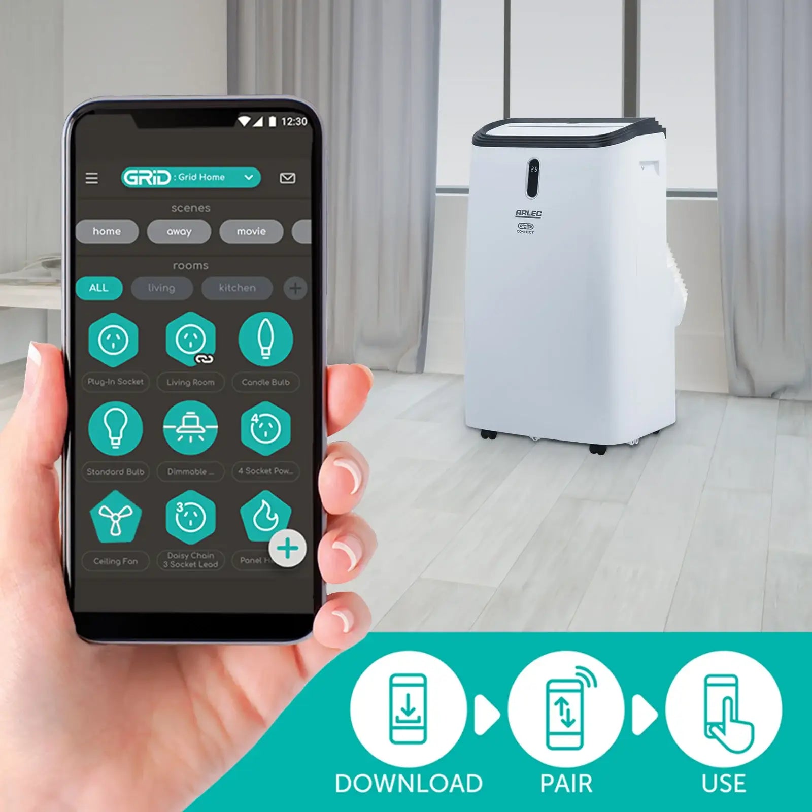 Arlec 4.68kW smart portable air conditioner with app control