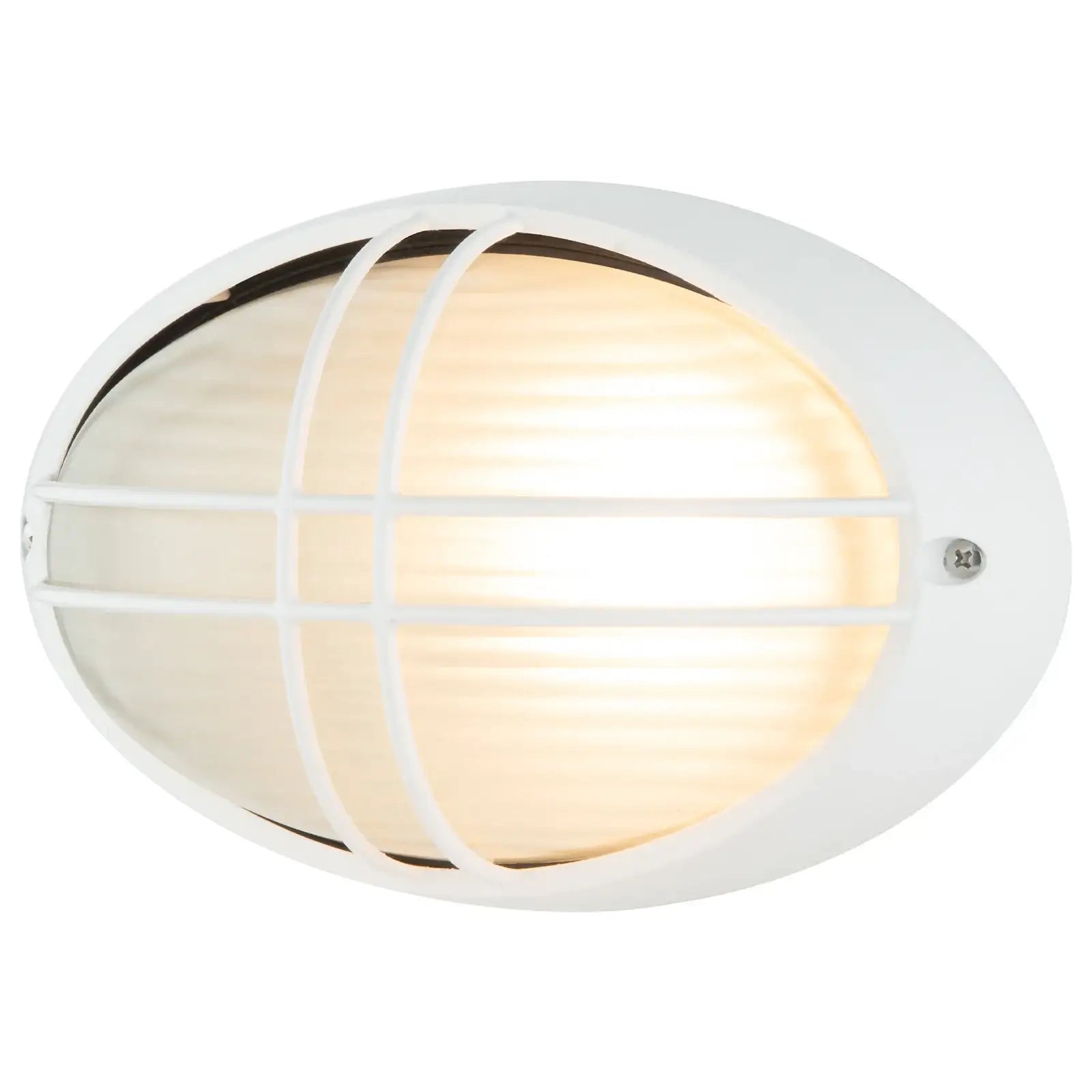 Arlec White Large Kent Oval Bunker Light - bunker wall light