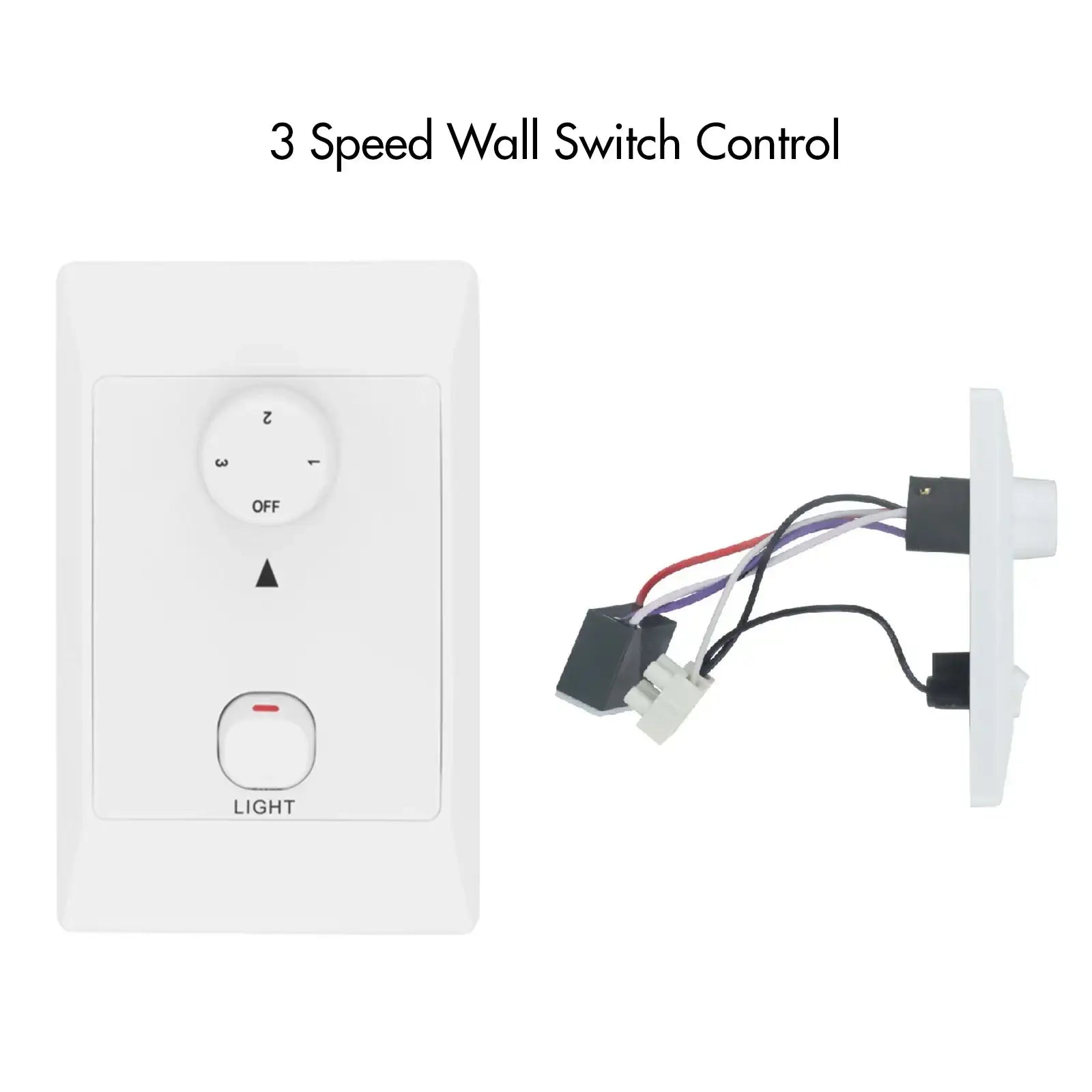 arlec 76cm maxy ceiling fan with light – compact 5 blade white ceiling fan; tri-colour led panel fan; modern fan for small rooms