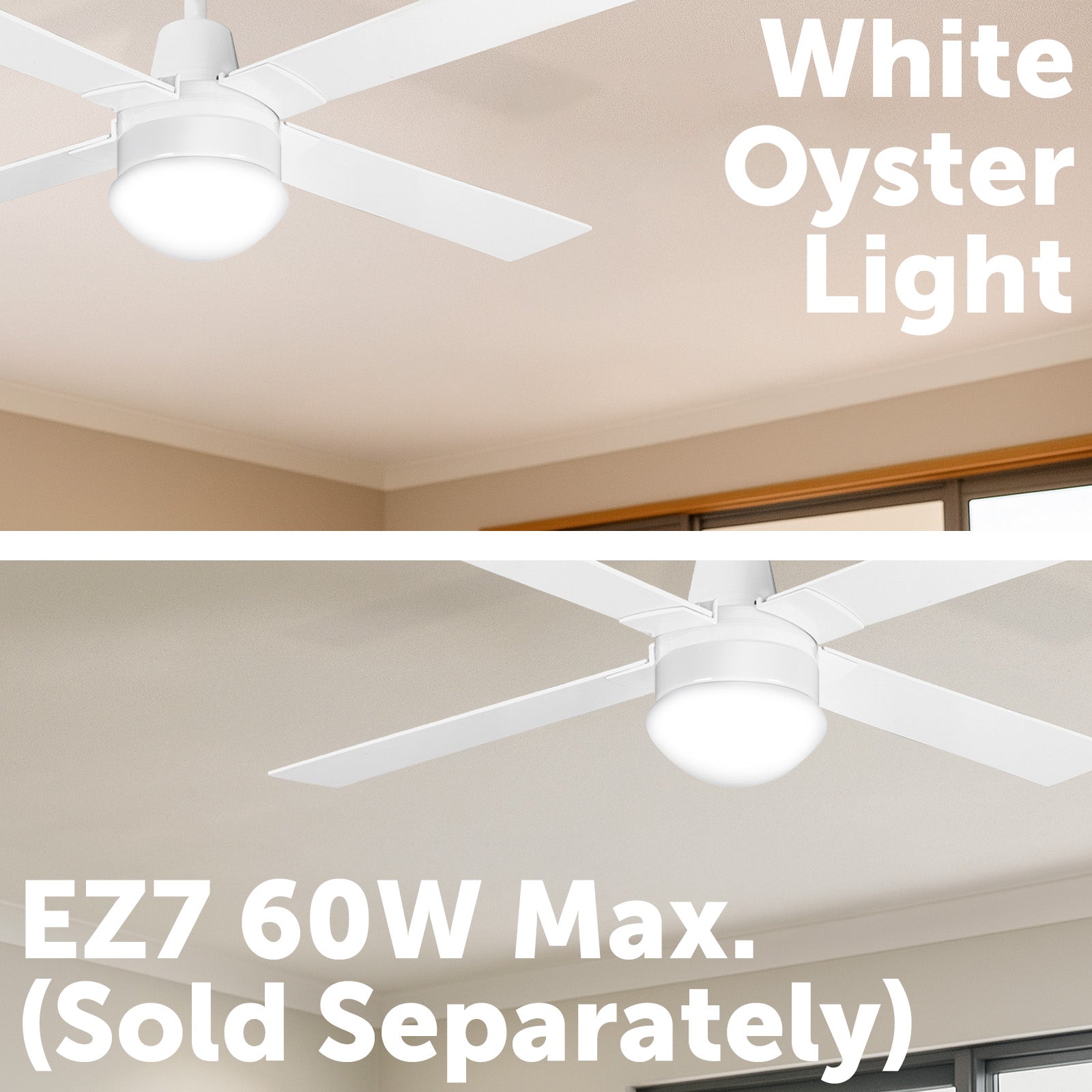 Arlec White Oyster Fan Ceiling Light – Stylish E27 Retrofit Light for Ceiling Fans
