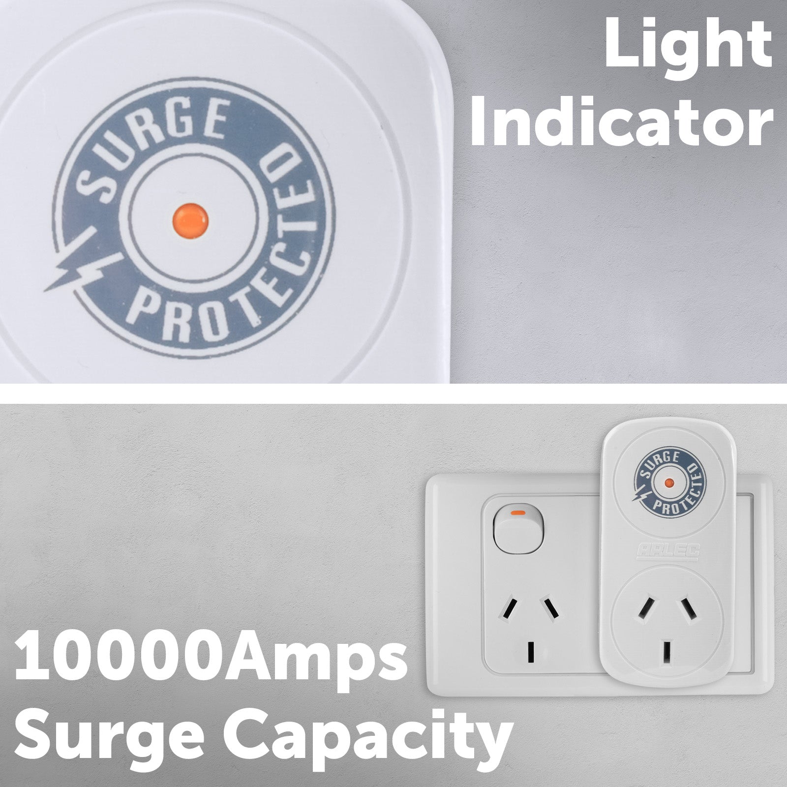 Plug-in surge protector for home electronics – Arlec safety power adaptor